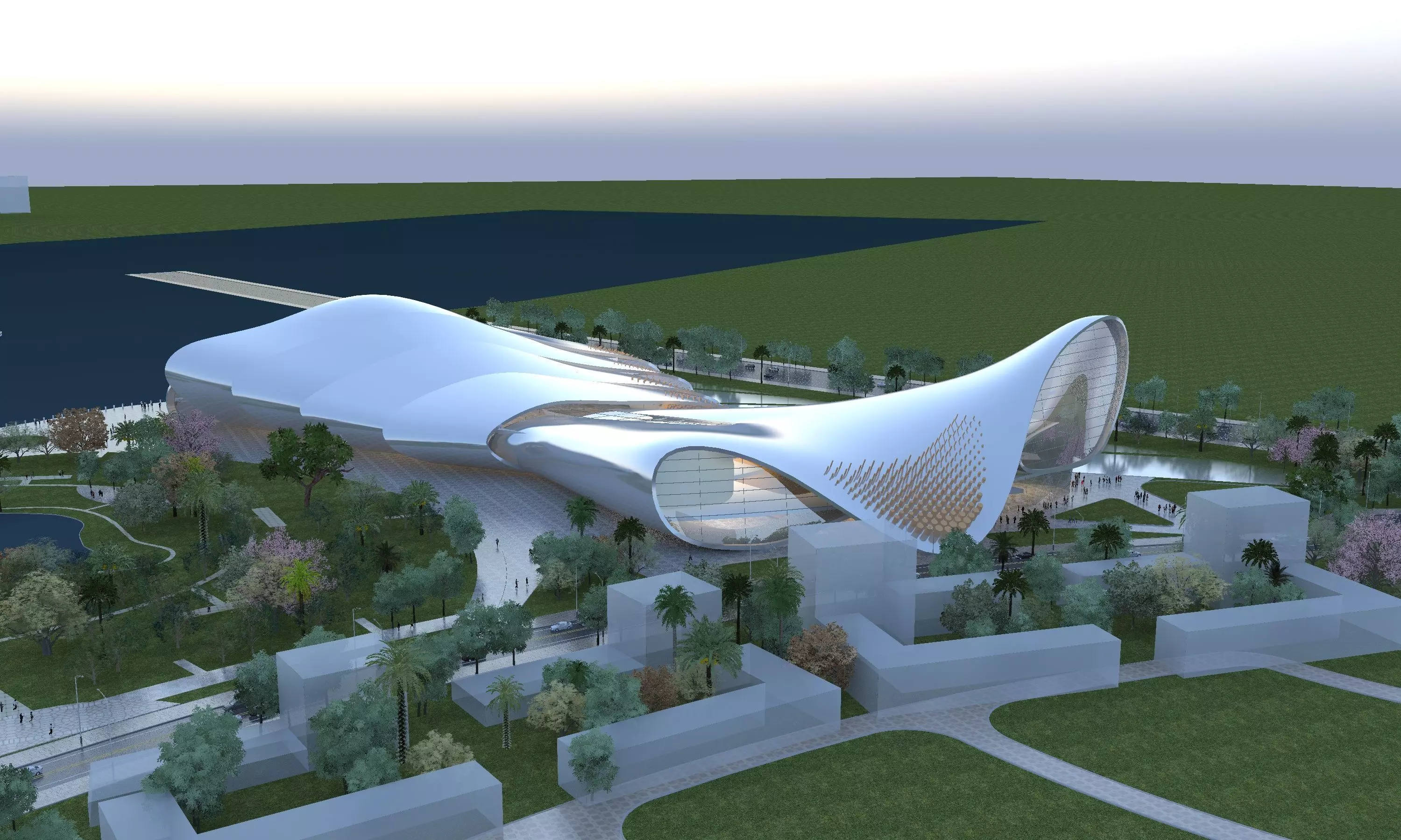 gymnasium   exhibition hall Low-poly 3D model_0