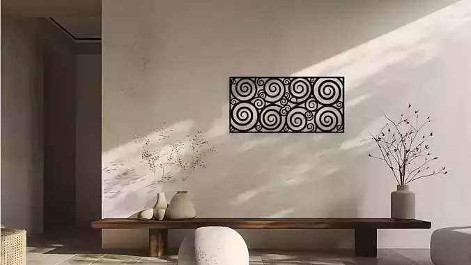 Elegant Swirls Wall Decor Art Panel Vector 3D Print