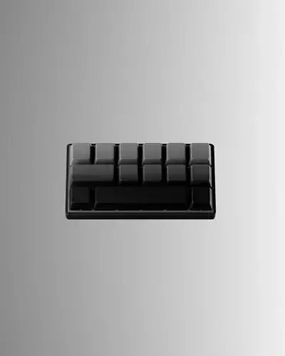 High-Detail 12-Key Mechanical Macropad 3D Model 