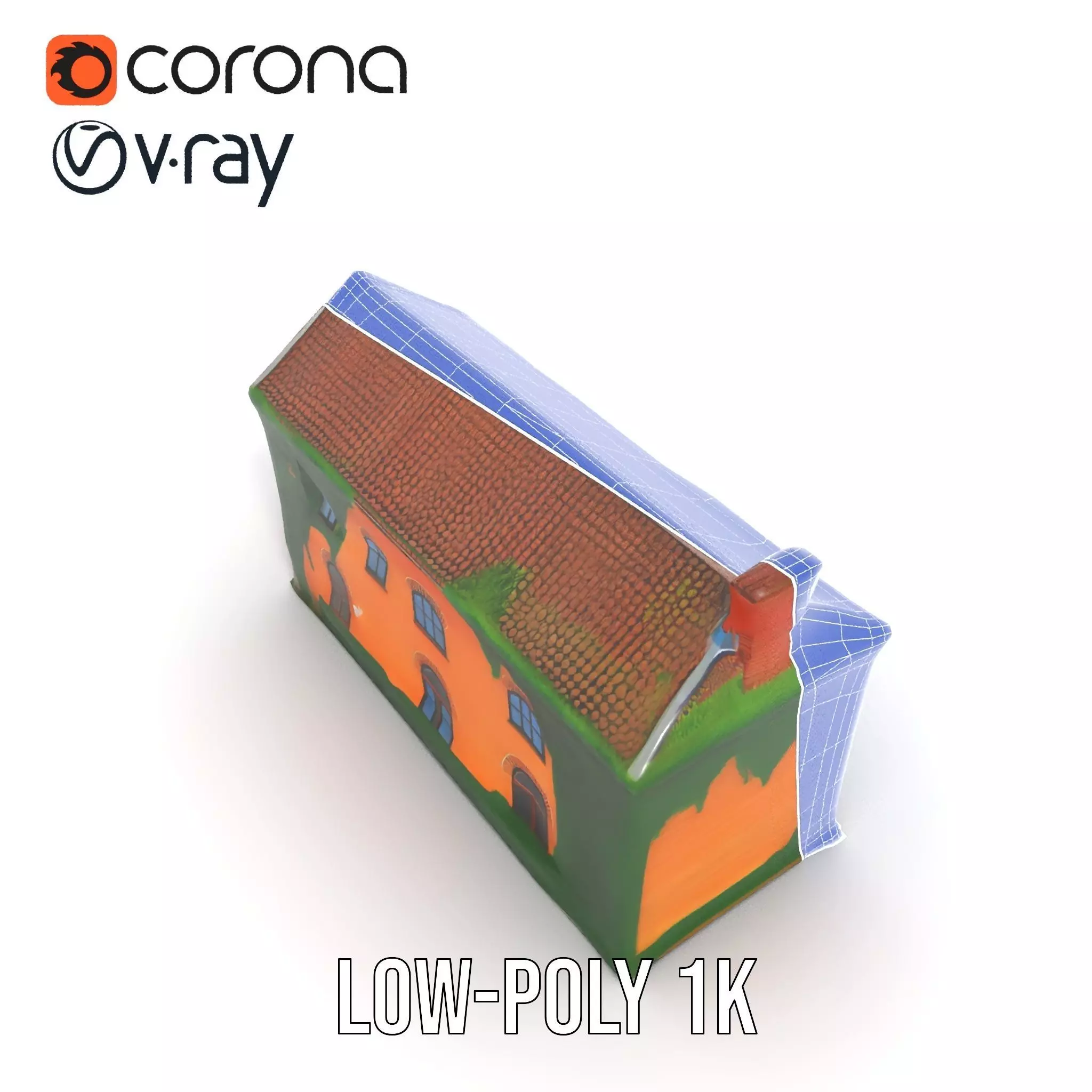 Rustic Brick House model pack Low-poly 3D model_18