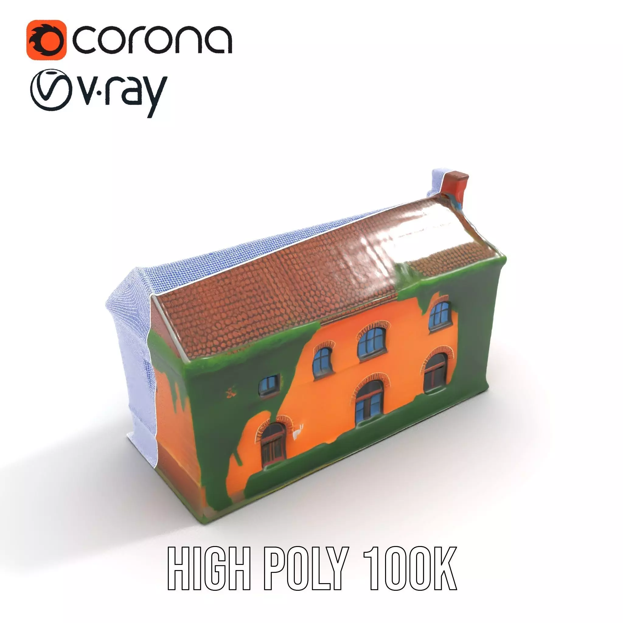 Rustic Brick House model pack Low-poly 3D model_33