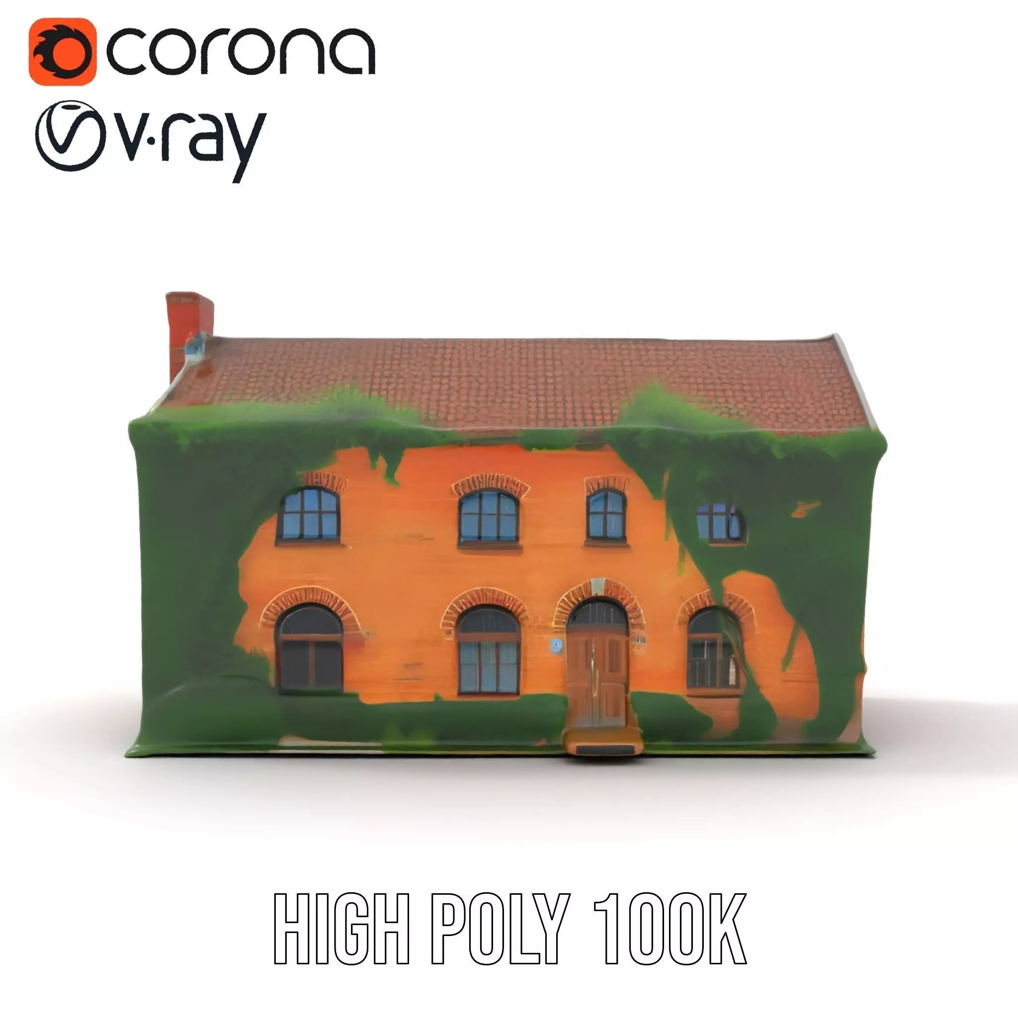 Rustic Brick House model pack Low-poly 3D model_16