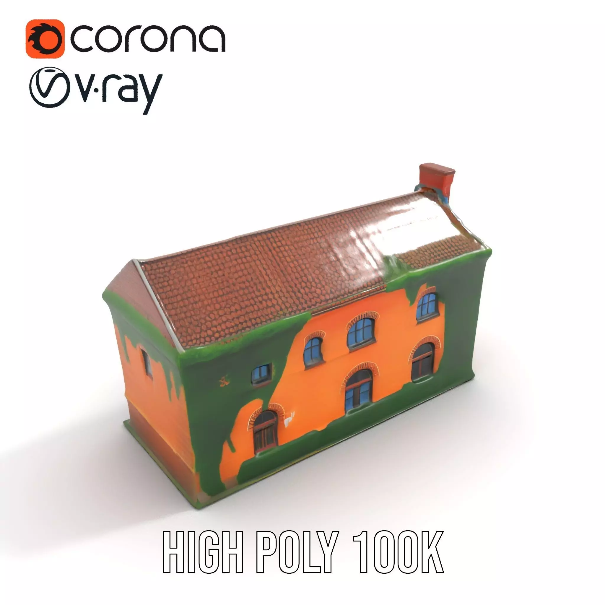 Rustic Brick House model pack Low-poly 3D model_27