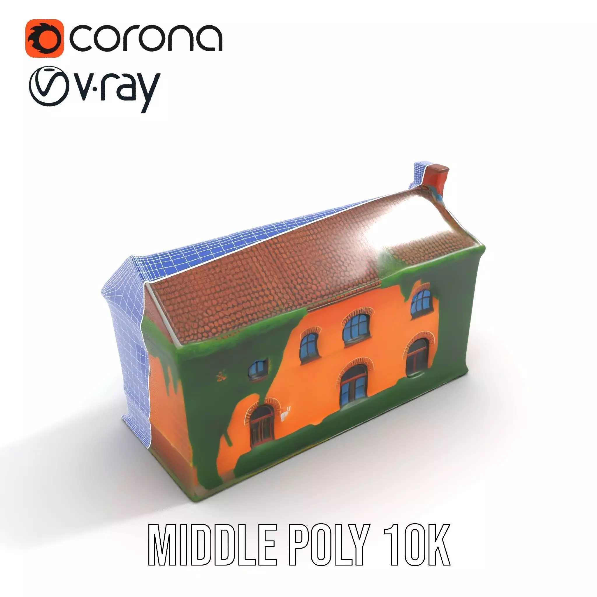 Rustic Brick House model pack Low-poly 3D model_30