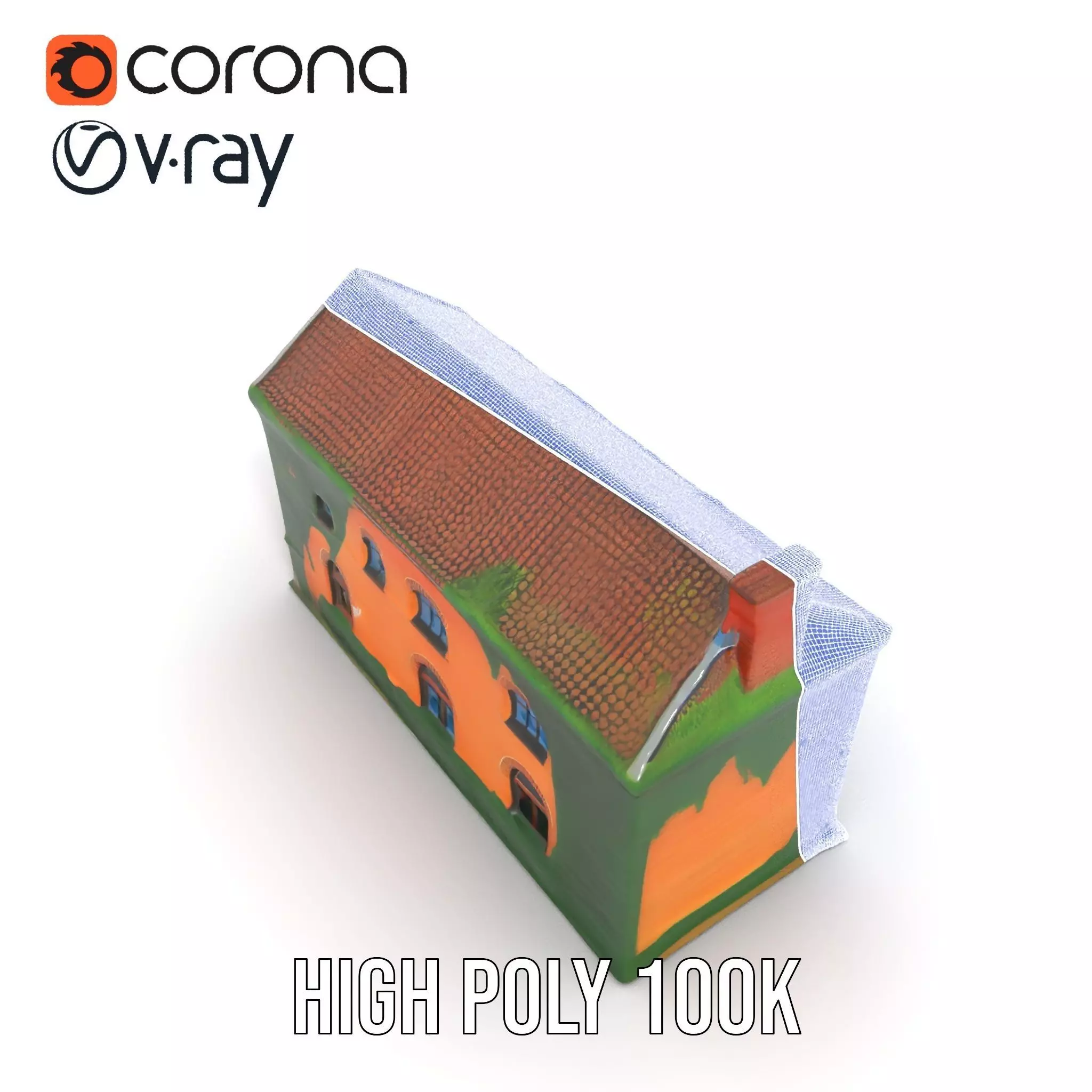 Rustic Brick House model pack Low-poly 3D model_34