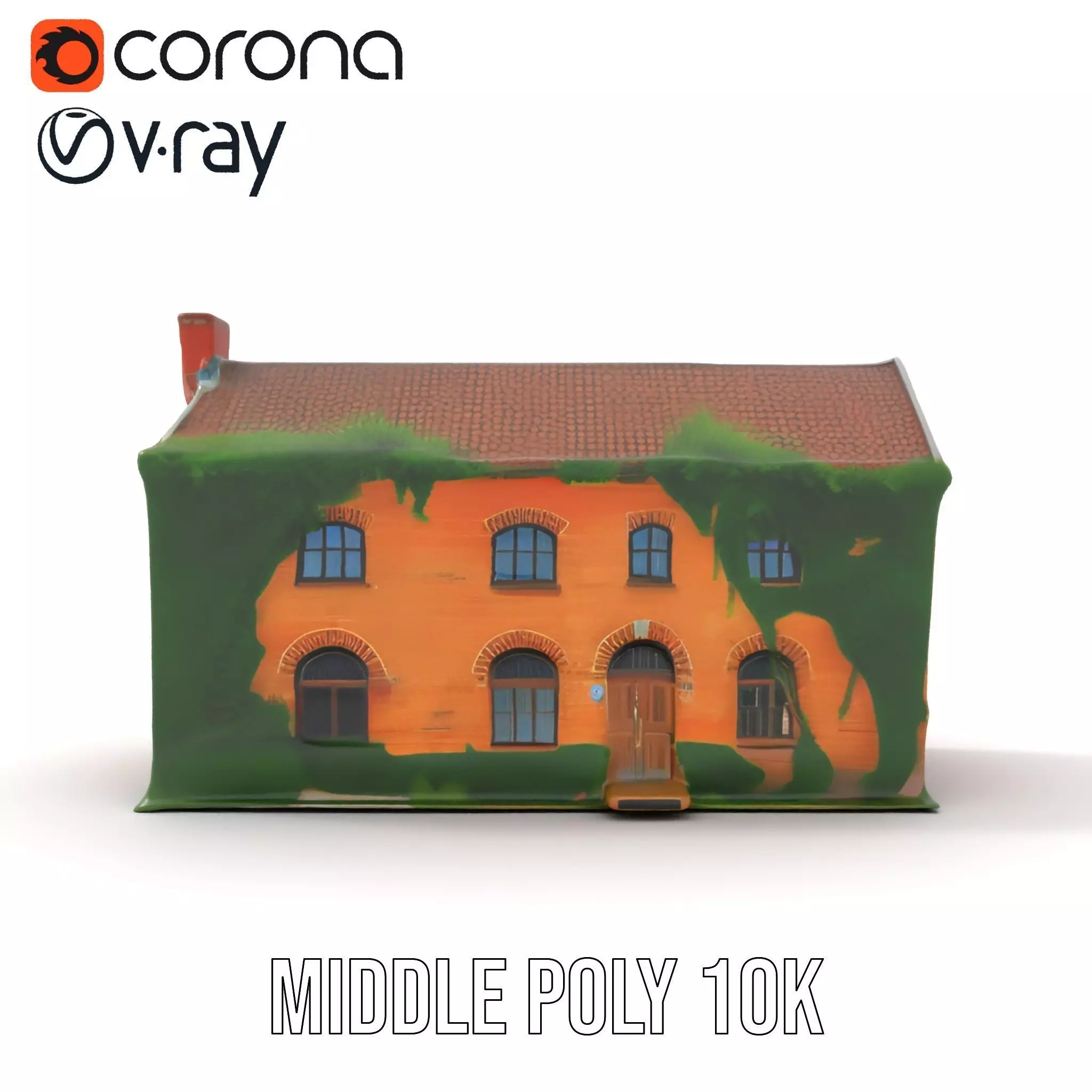 Rustic Brick House model pack Low-poly 3D model_12