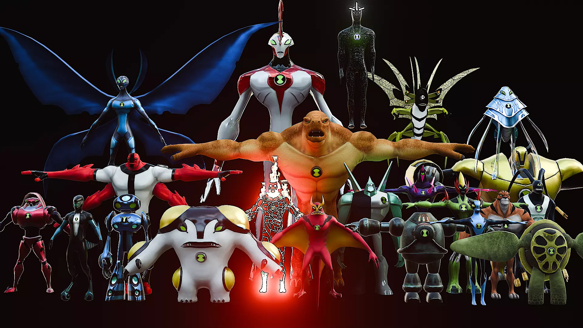  Ben 10 All Alien Transformations 3D Models Pack 3D model_4