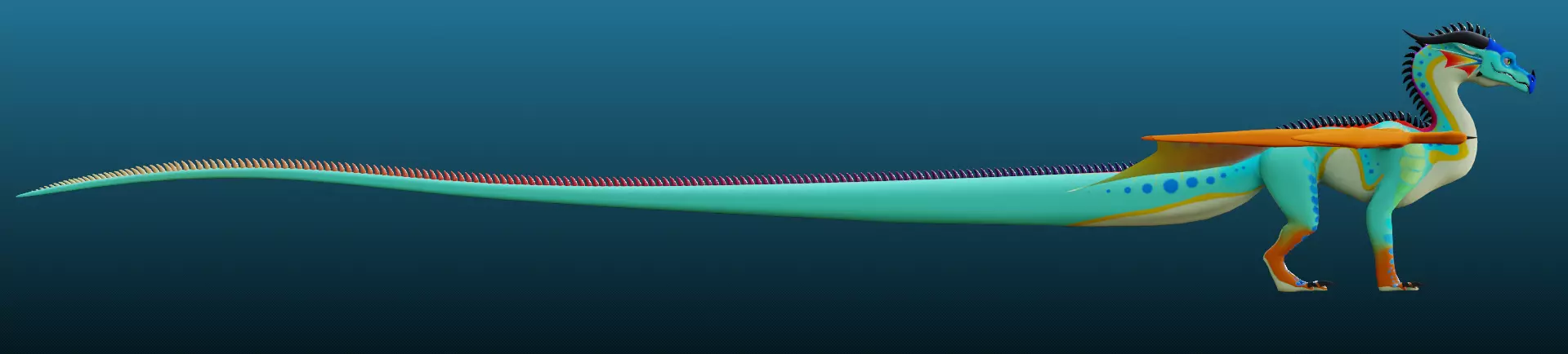 wings of fire rain wing rigged 3D model 3D model_5