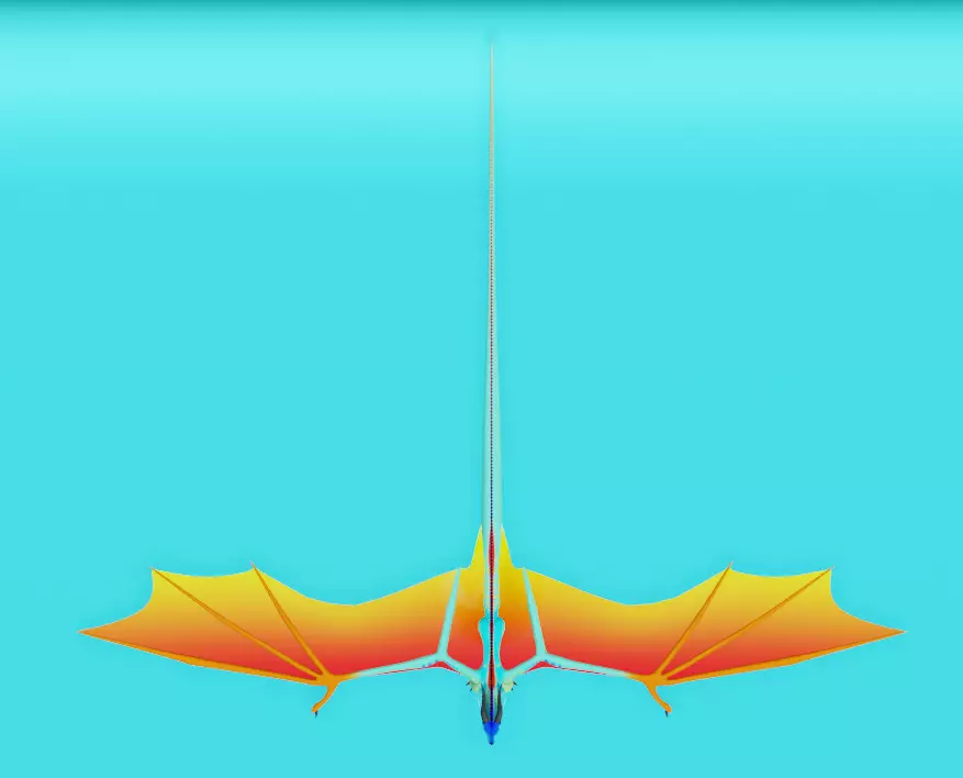 wings of fire rain wing rigged 3D model 3D model_3