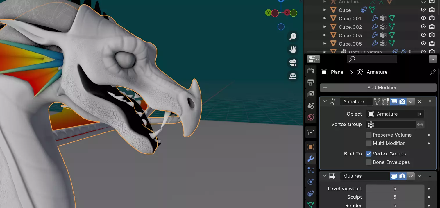 wings of fire rain wing rigged 3D model 3D model_8