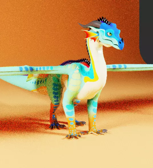 wings of fire rain wing rigged 3D model 3D model_6