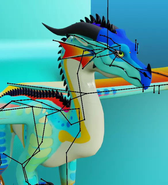 wings of fire rain wing rigged 3D model 3D model_1