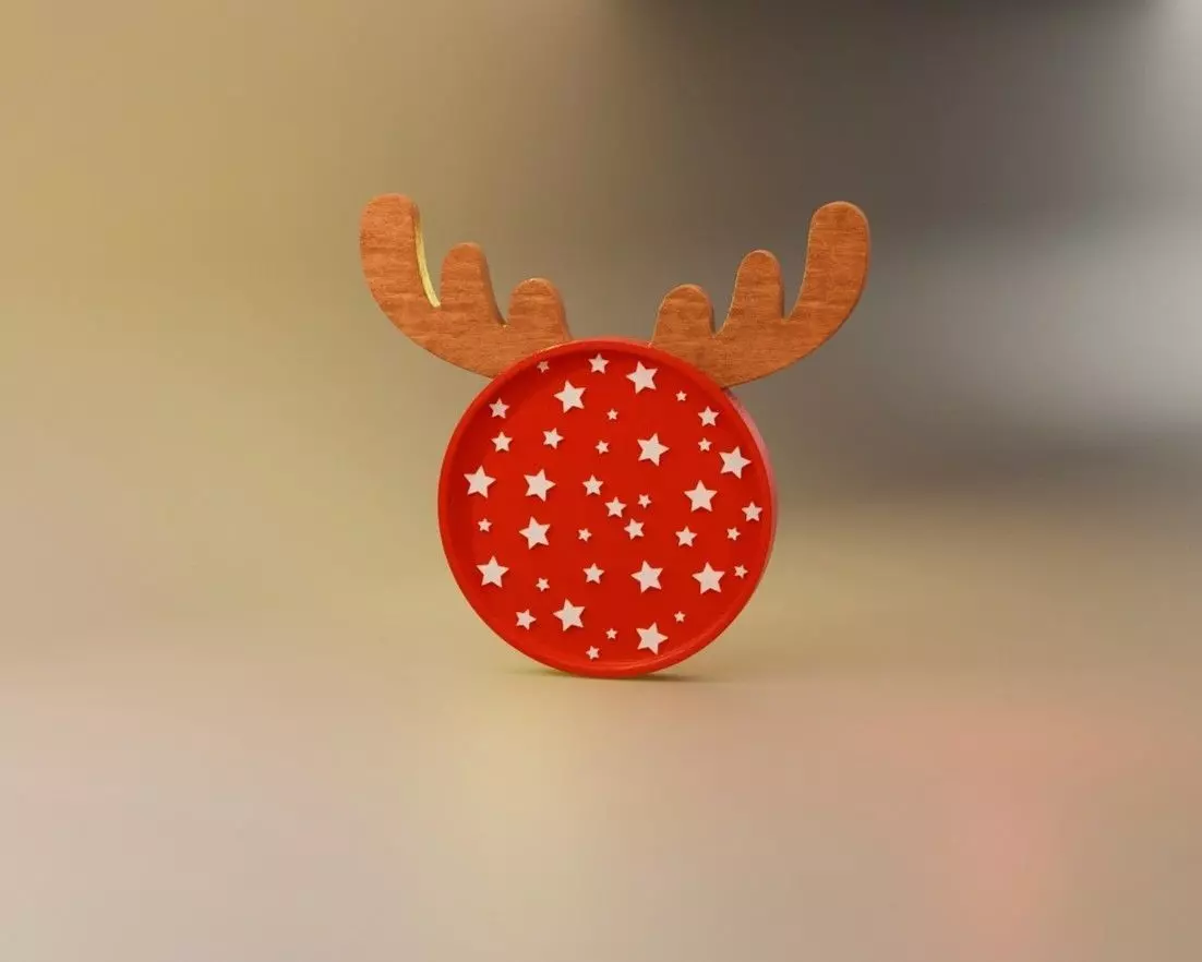 Christmas Reindeer Plate Miniature Dollhouse Kitchen 3D print model_11