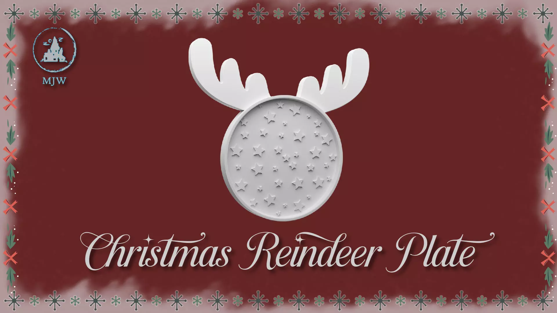 Christmas Reindeer Plate Miniature Dollhouse Kitchen 3D print model_4