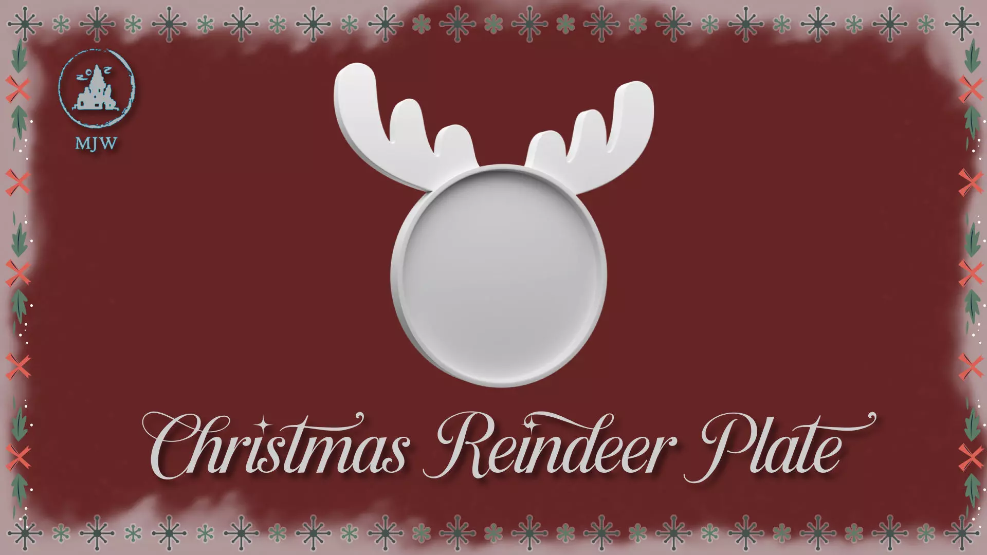 Christmas Reindeer Plate Miniature Dollhouse Kitchen 3D print model_7
