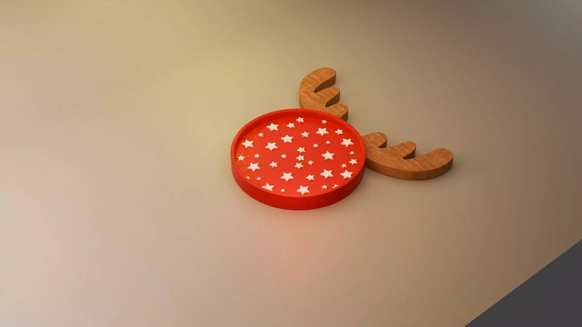 Christmas Reindeer Plate Miniature Dollhouse Kitchen 3D print model_12