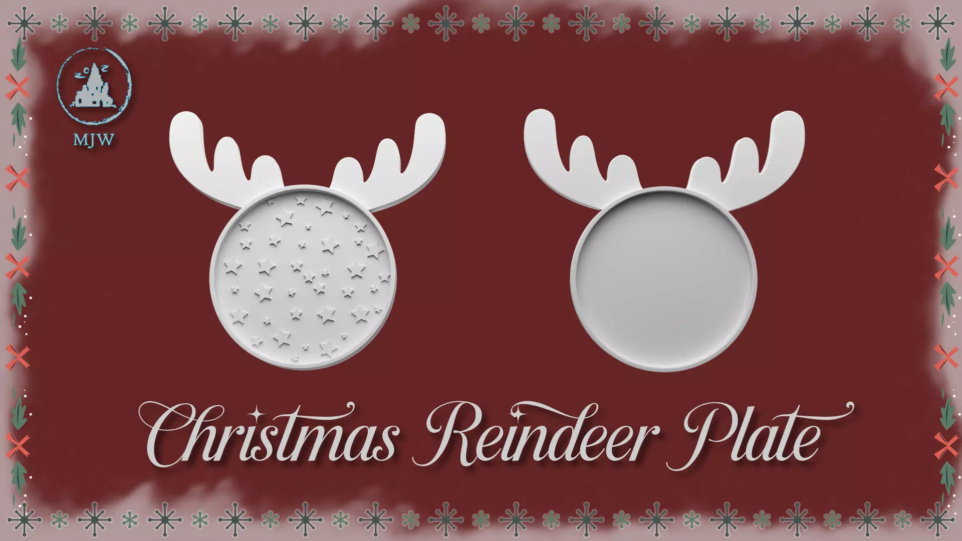 Christmas Reindeer Plate Miniature Dollhouse Kitchen 3D print model_0