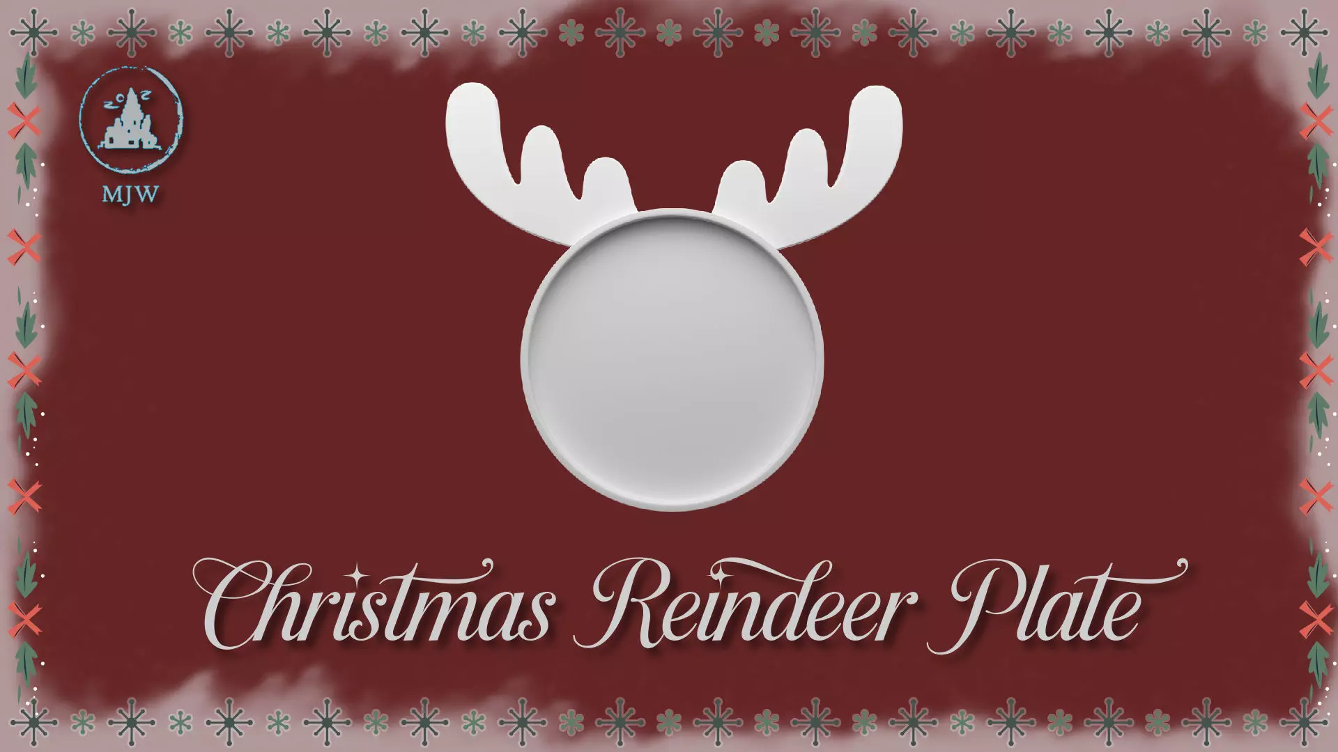 Christmas Reindeer Plate Miniature Dollhouse Kitchen 3D print model_6