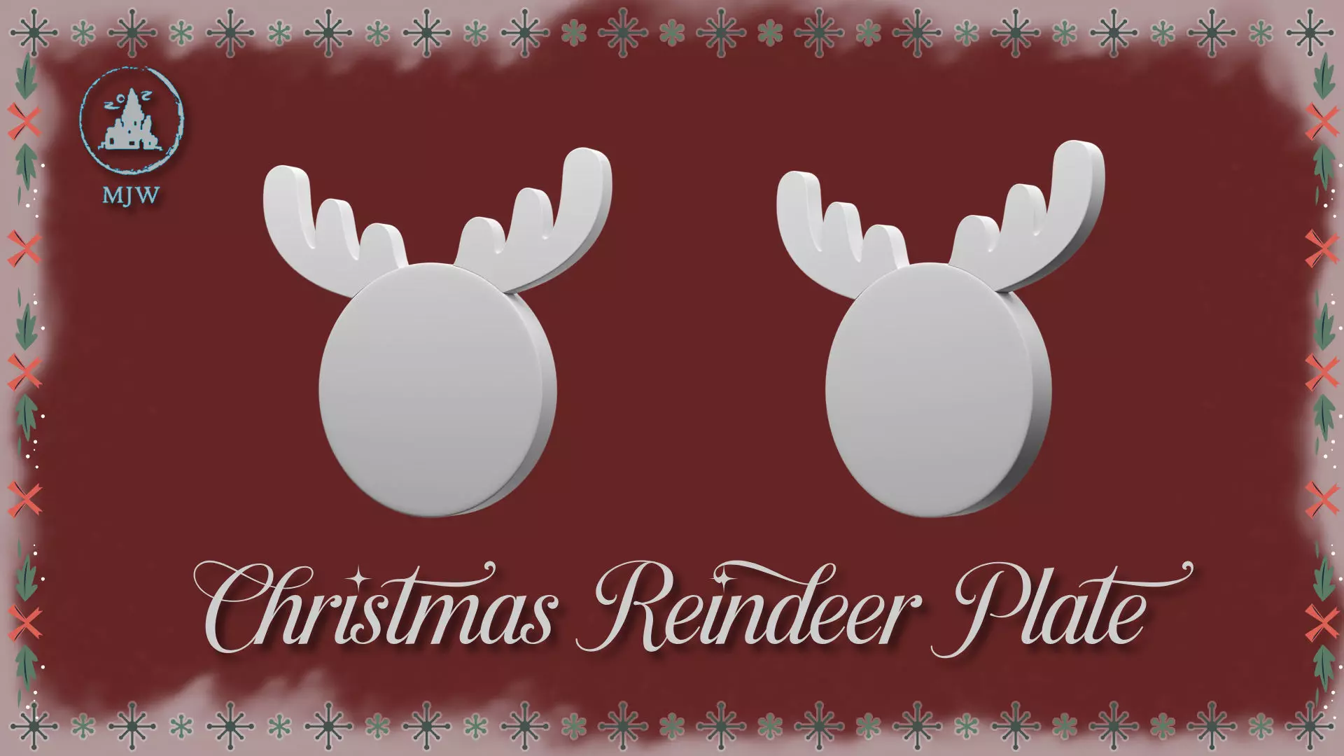 Christmas Reindeer Plate Miniature Dollhouse Kitchen 3D print model_2