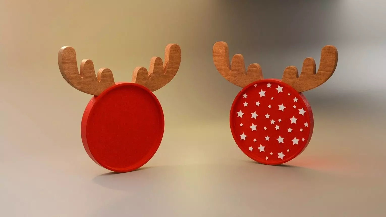 Christmas Reindeer Plate Miniature Dollhouse Kitchen 3D print model_9