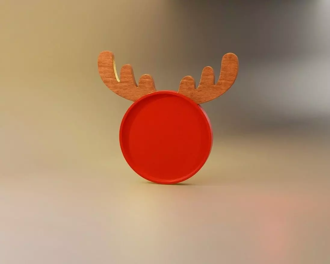 Christmas Reindeer Plate Miniature Dollhouse Kitchen 3D print model_10