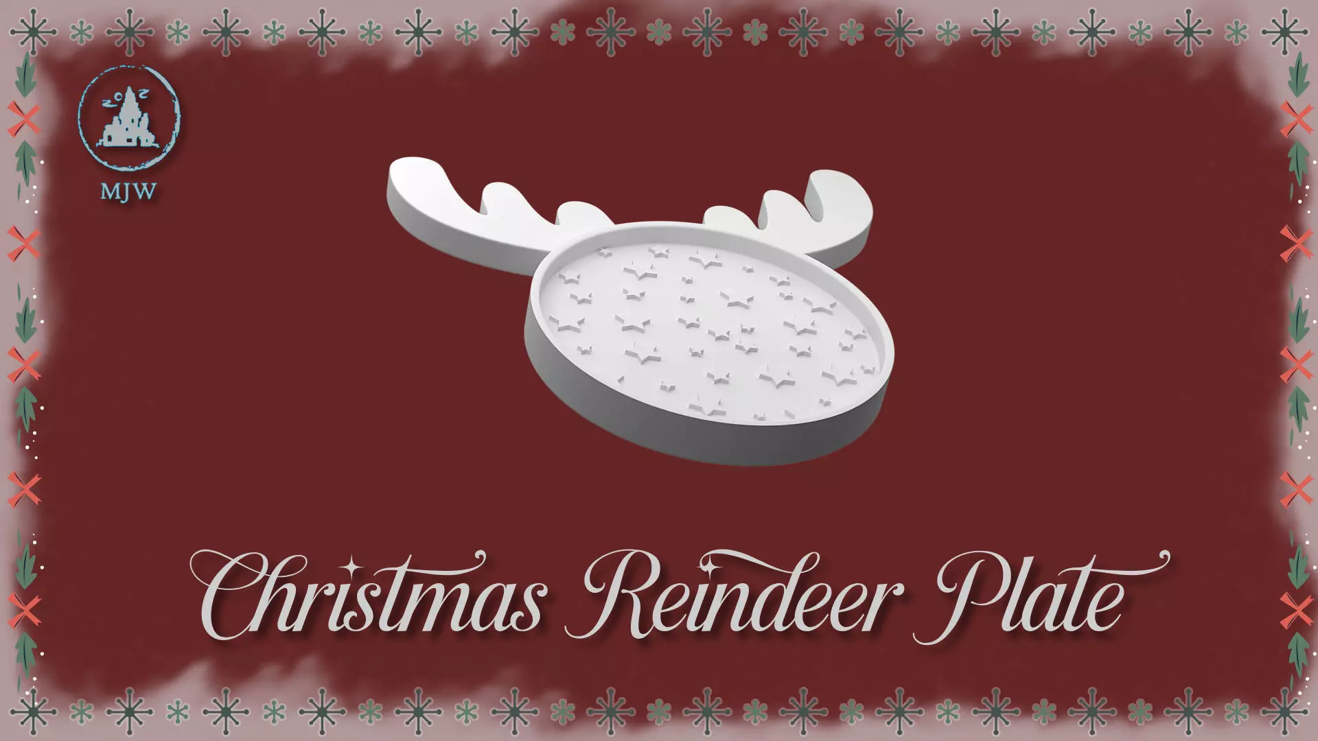 Christmas Reindeer Plate Miniature Dollhouse Kitchen 3D print model_5