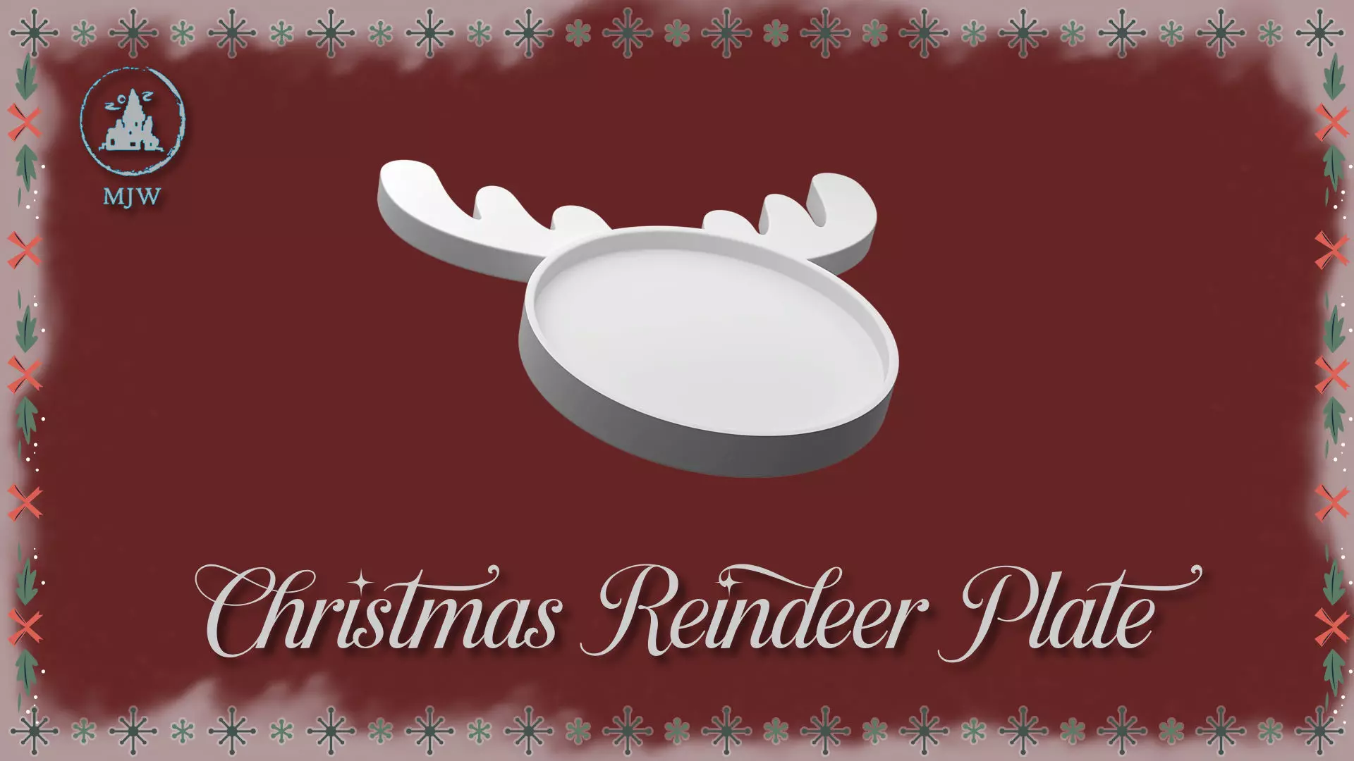 Christmas Reindeer Plate Miniature Dollhouse Kitchen 3D print model_8