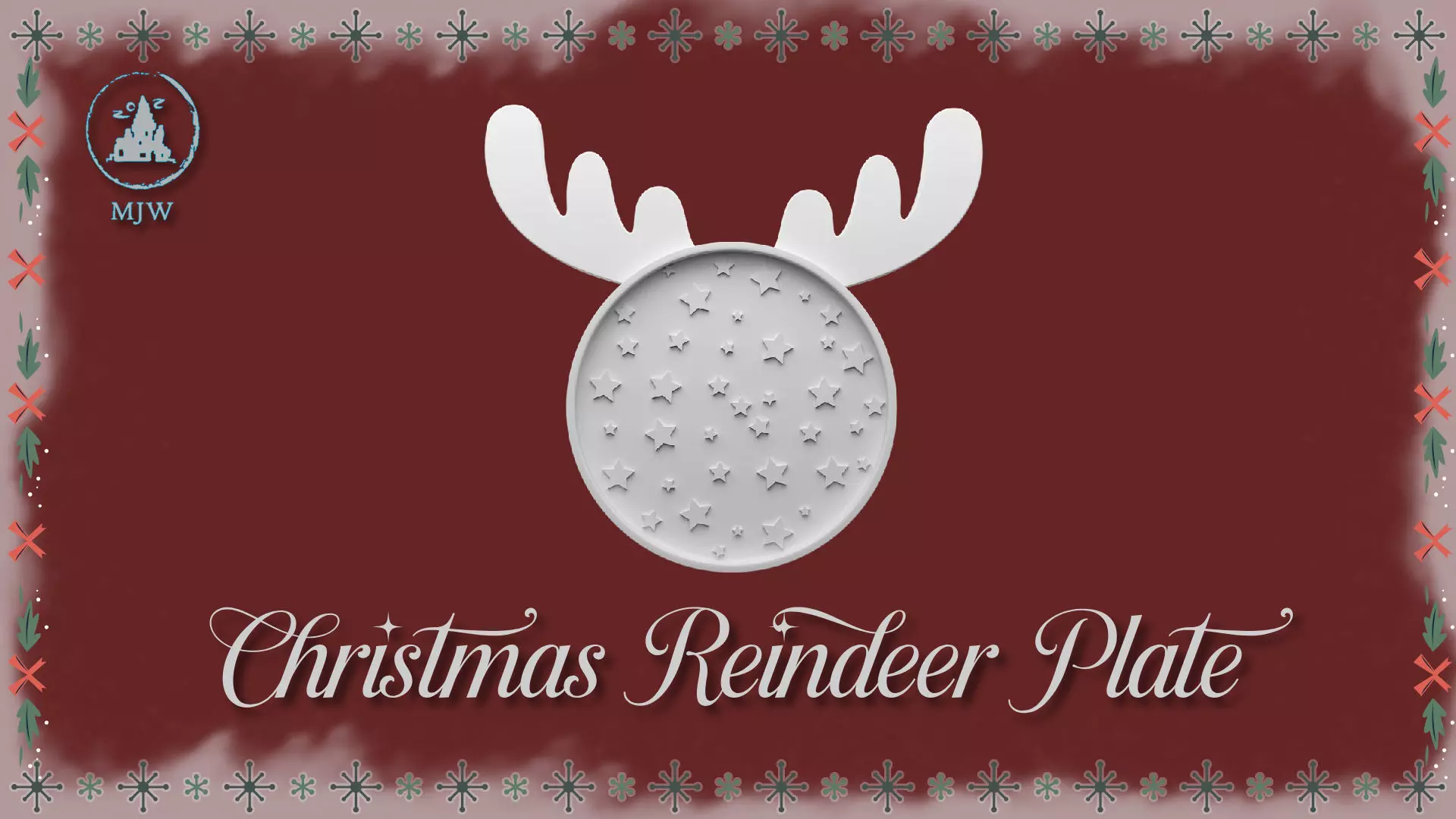Christmas Reindeer Plate Miniature Dollhouse Kitchen 3D print model_3