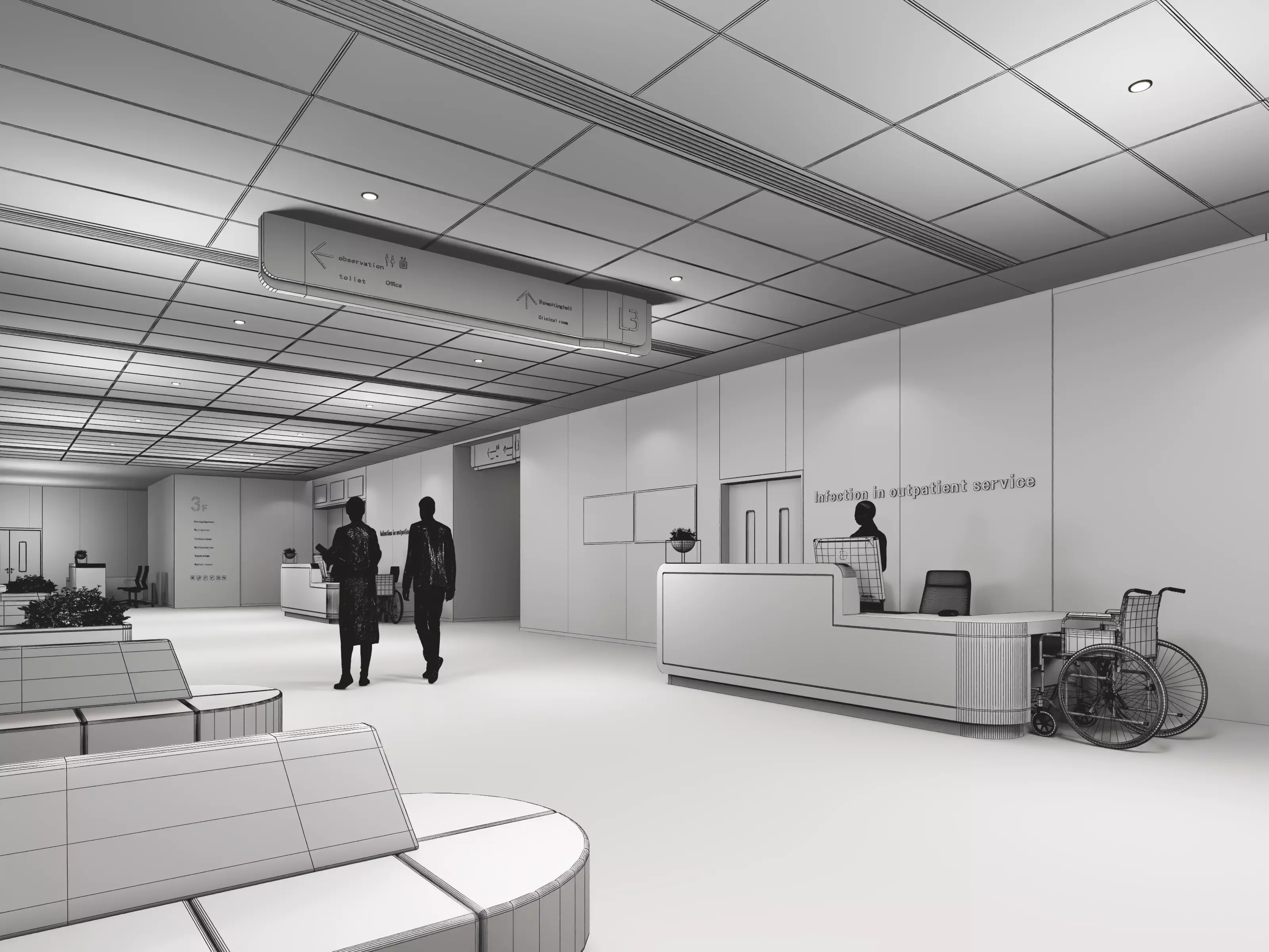 Hospital corridor 3D model_9