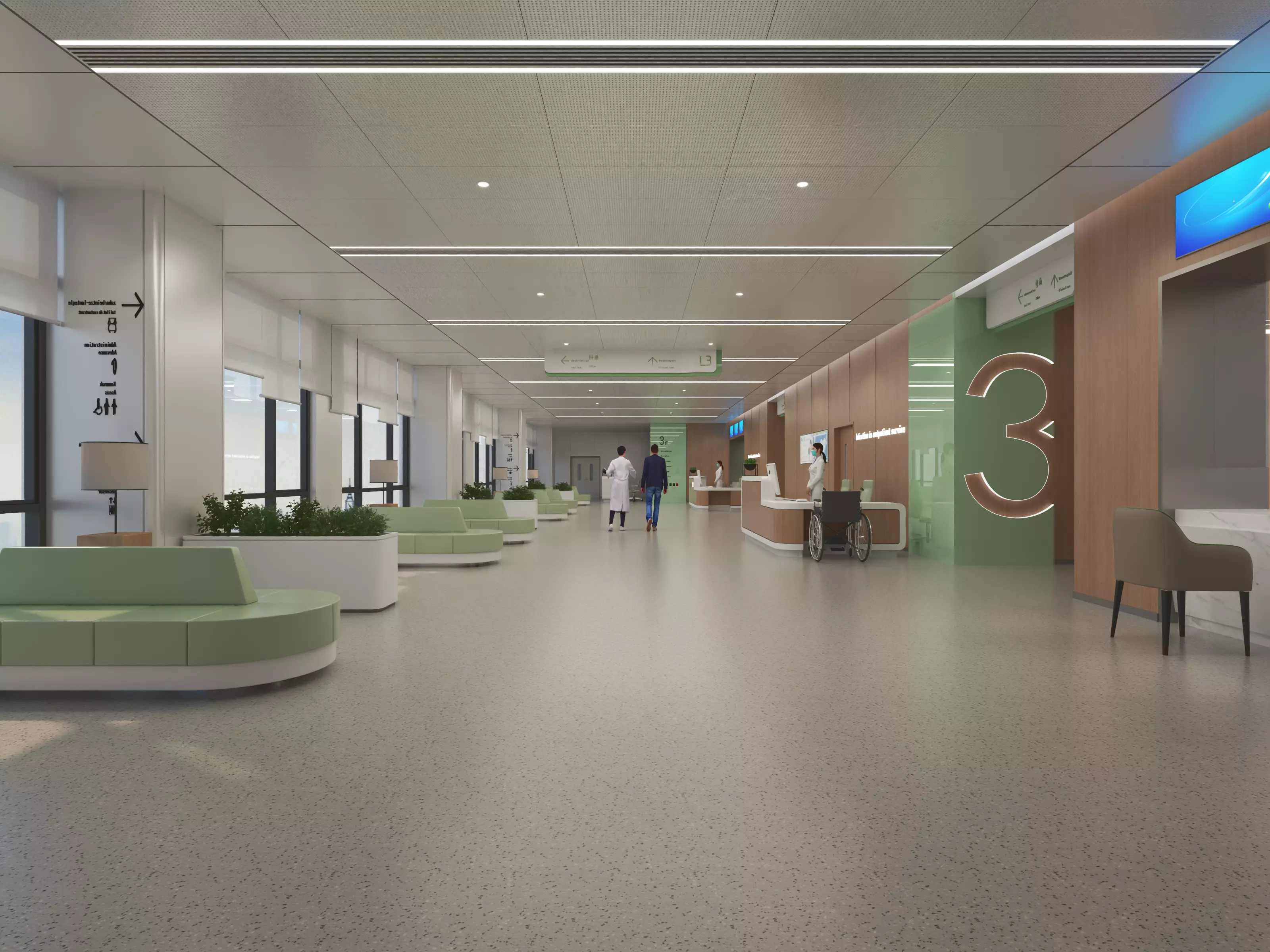 Hospital corridor 3D model_0