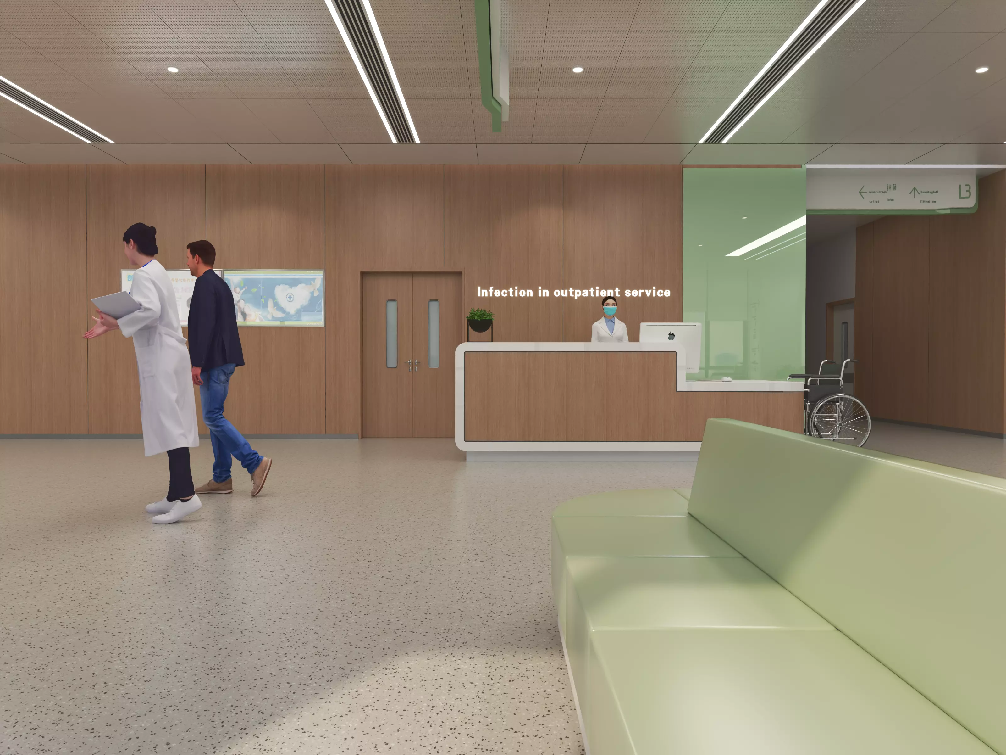 Hospital corridor 3D model_2