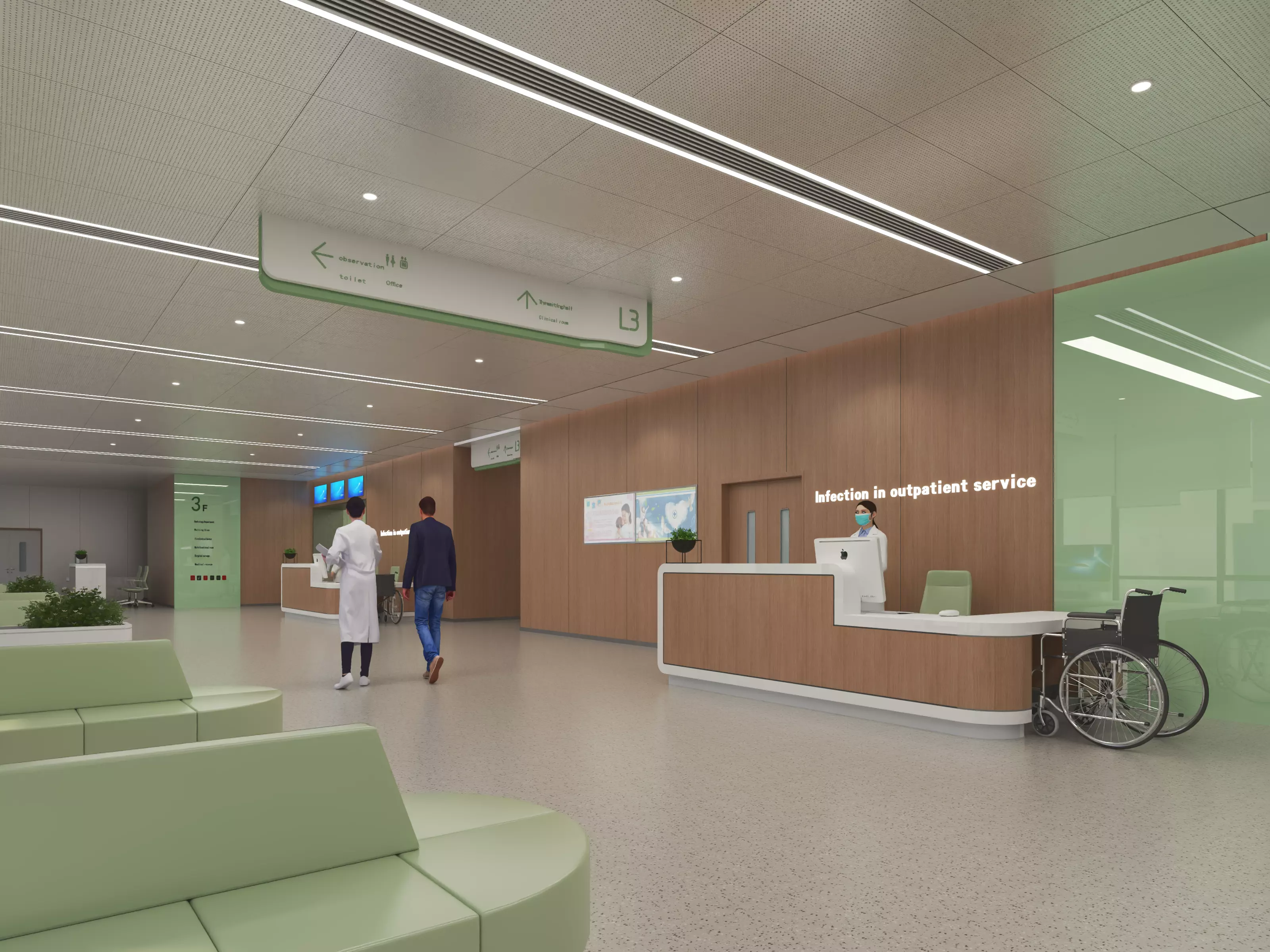 Hospital corridor 3D model_4