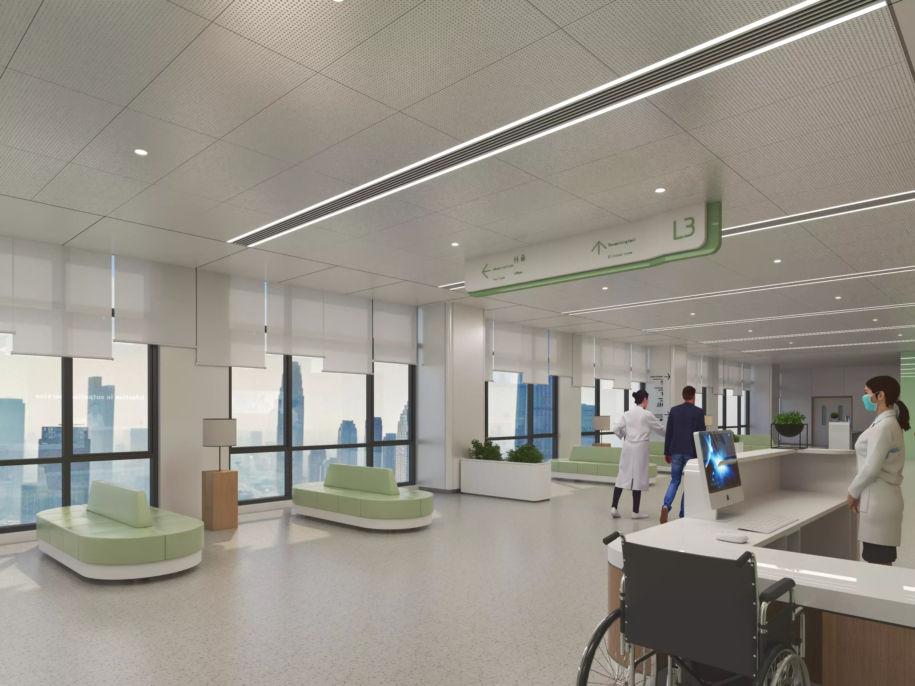 Hospital corridor 3D model_3