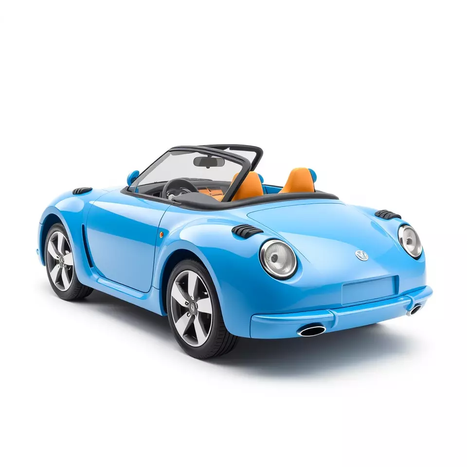 Azure Convertible Car model pack Low-poly 3D model_3