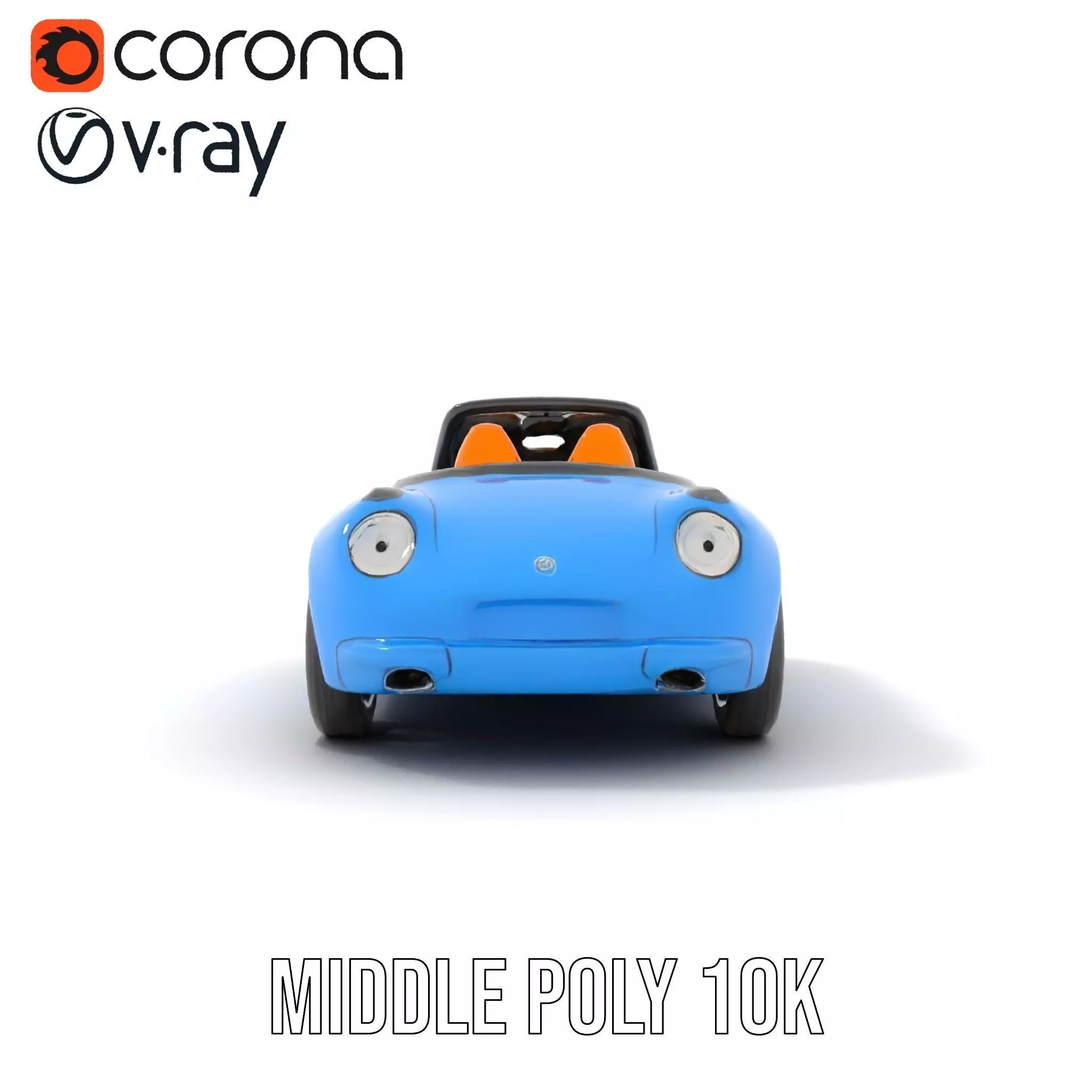 Azure Convertible Car model pack Low-poly 3D model_19