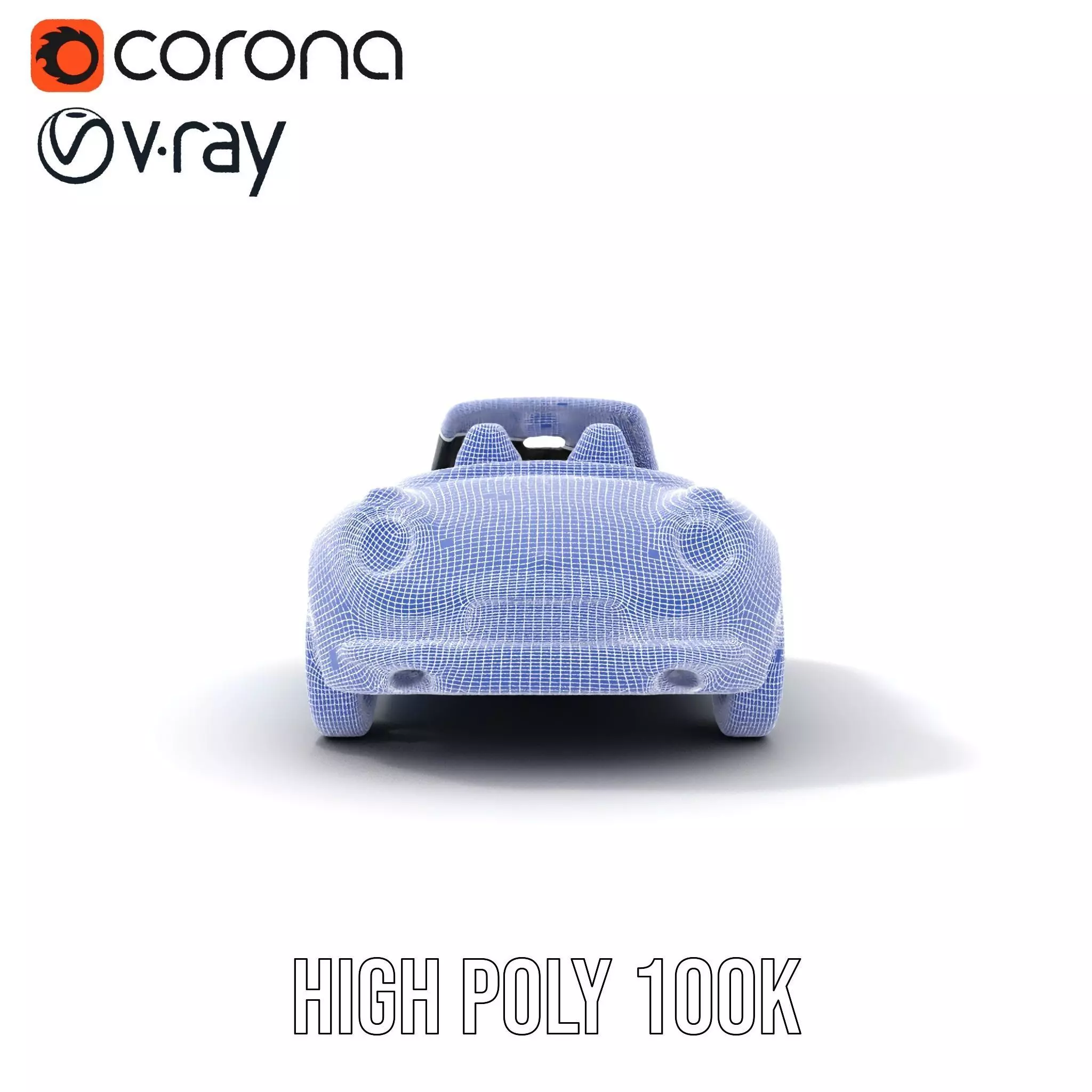 Azure Convertible Car model pack Low-poly 3D model_34