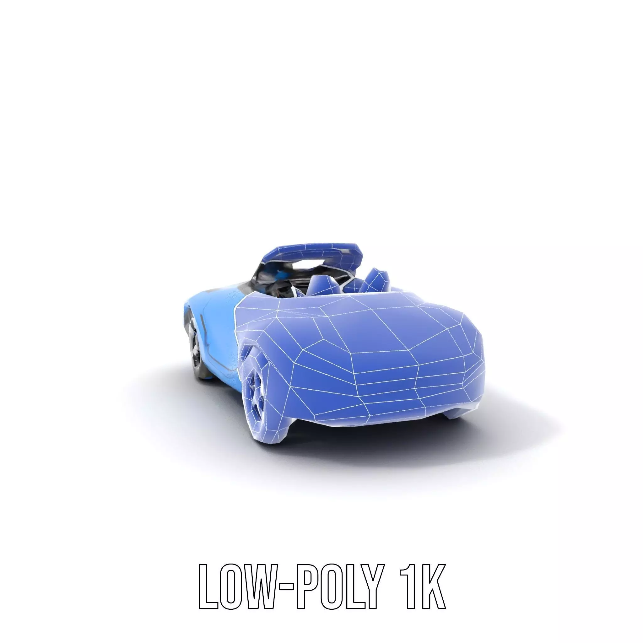 Azure Convertible Car model pack Low-poly 3D model_32