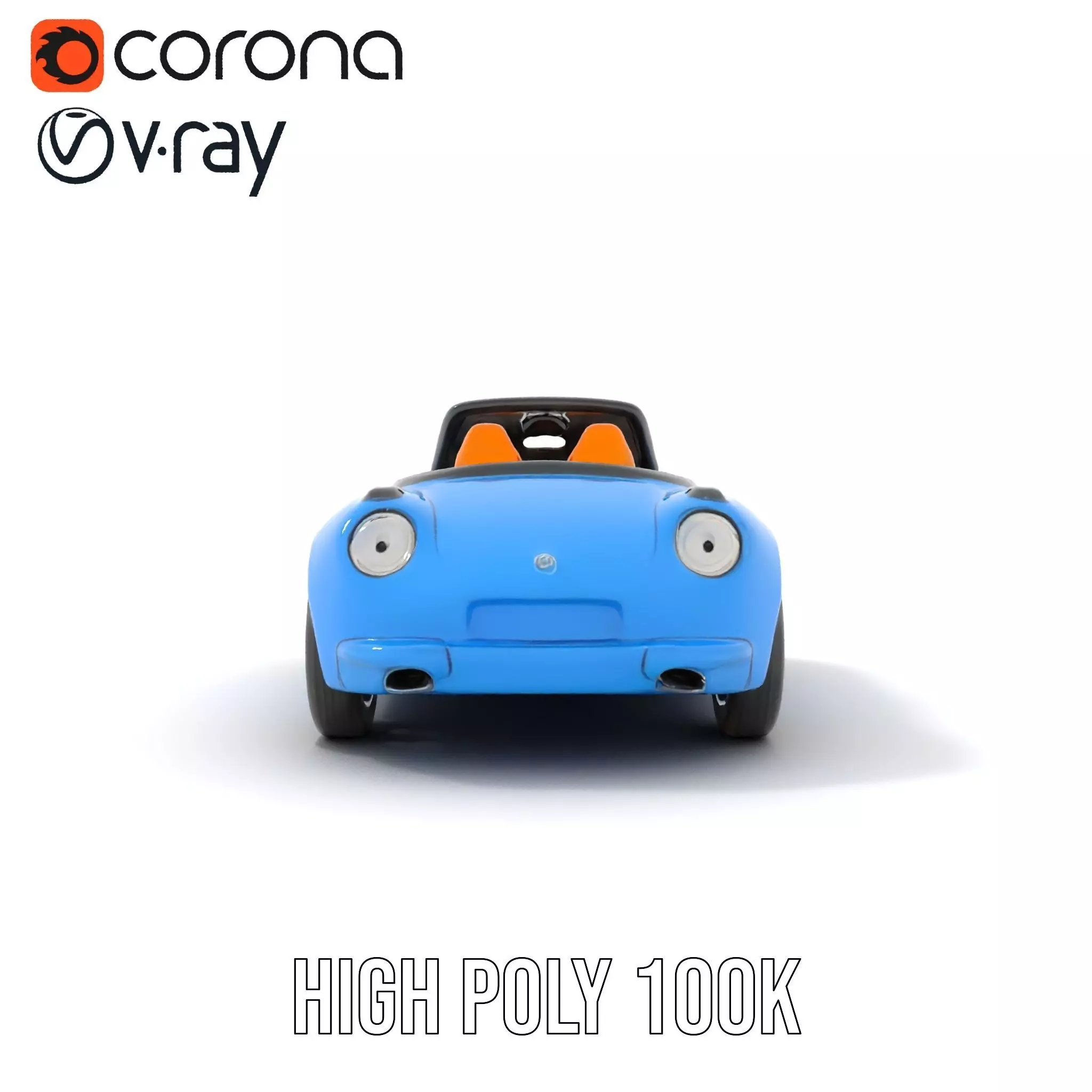 Azure Convertible Car model pack Low-poly 3D model_18
