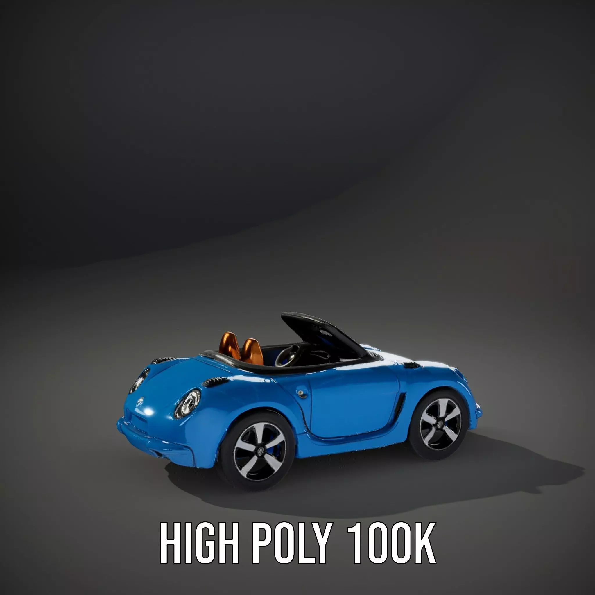 Azure Convertible Car model pack Low-poly 3D model_9