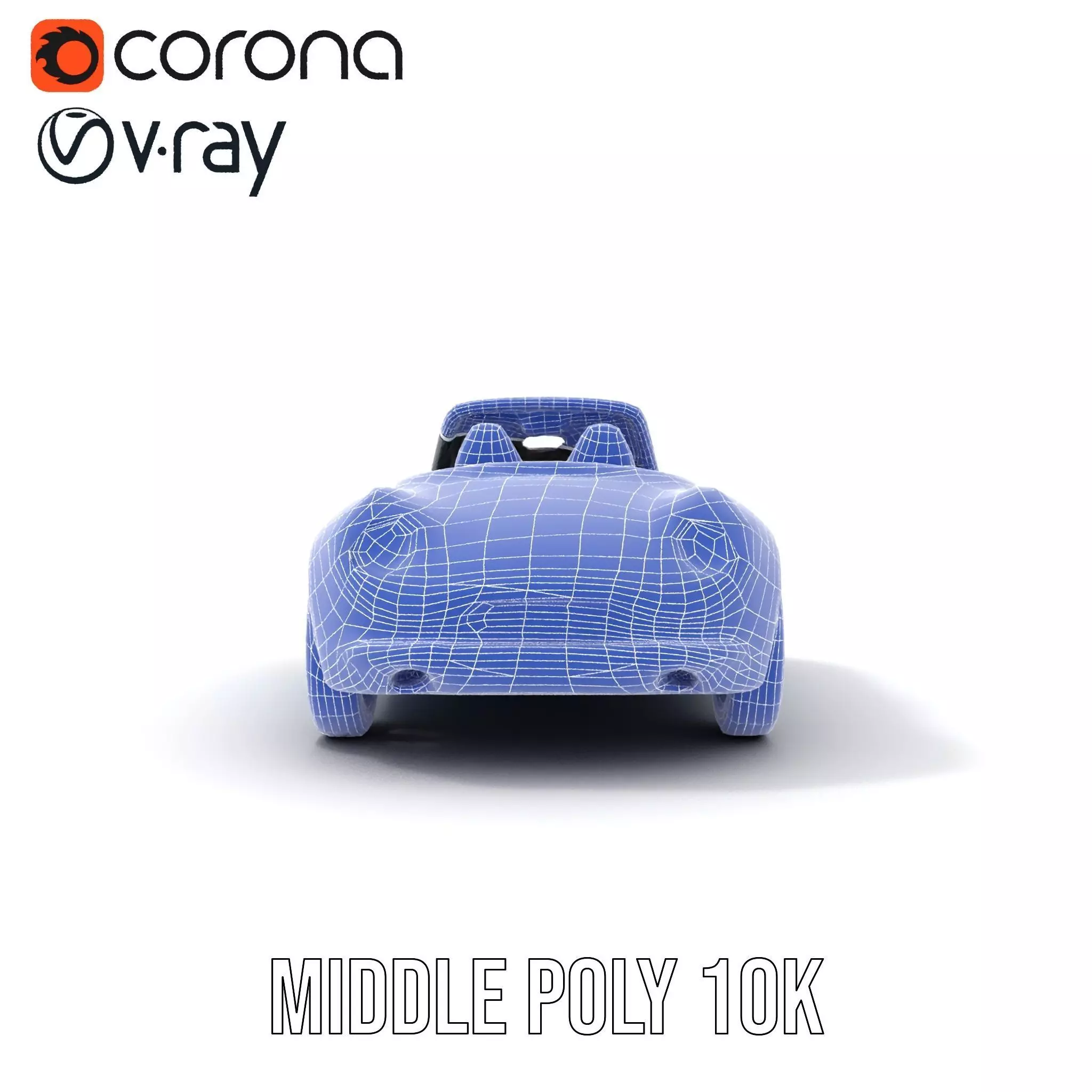 Azure Convertible Car model pack Low-poly 3D model_16
