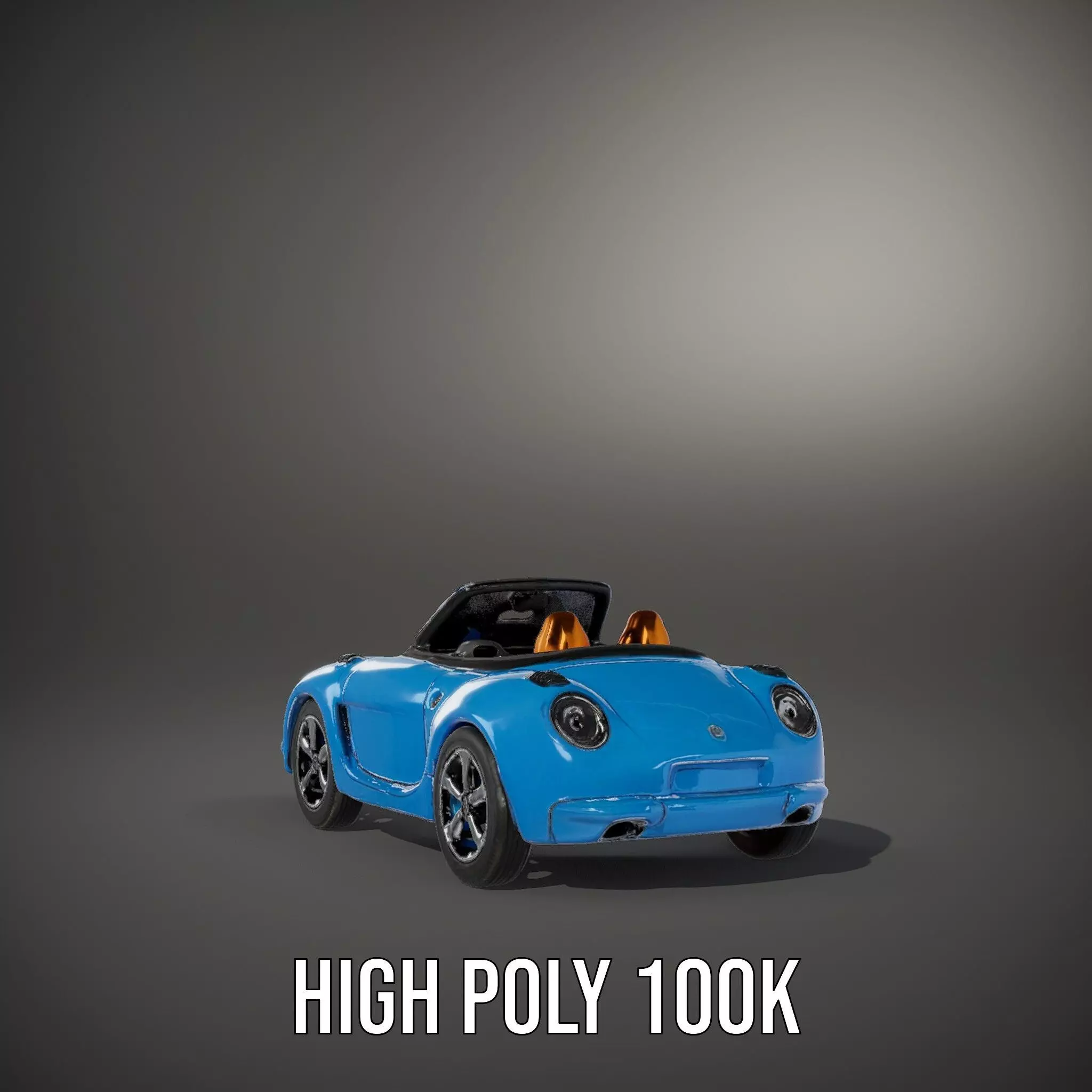 Azure Convertible Car model pack Low-poly 3D model_11