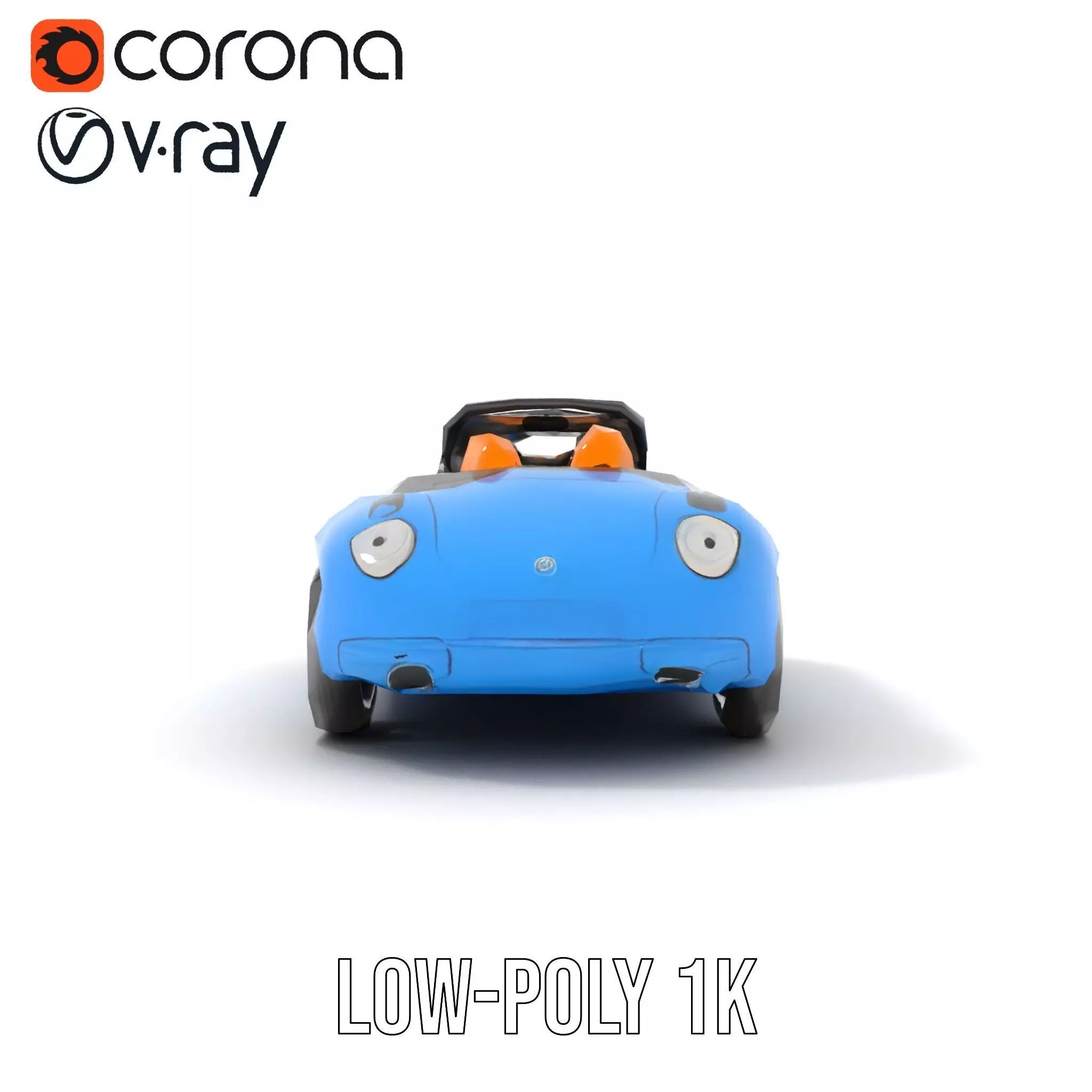 Azure Convertible Car model pack Low-poly 3D model_10