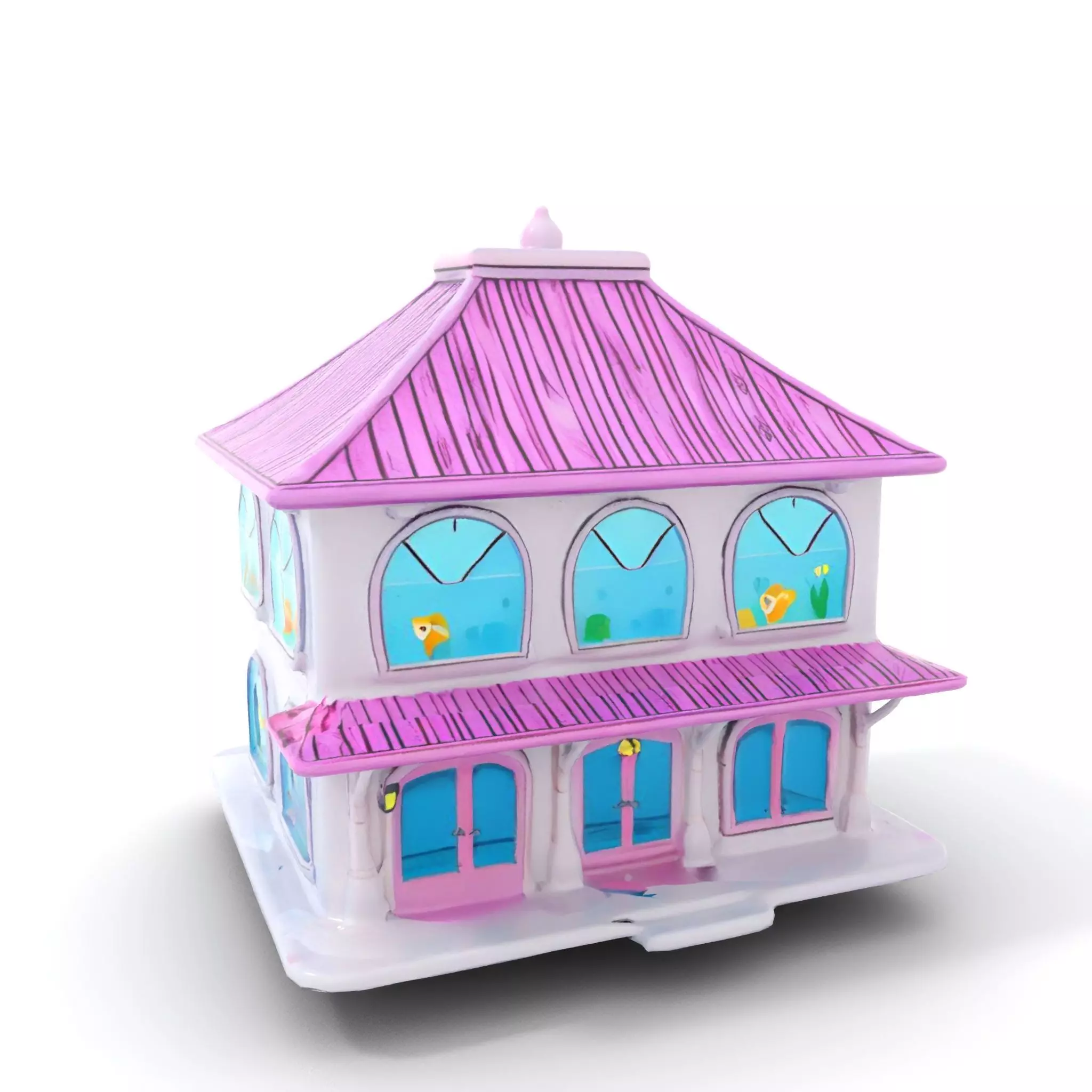 Whimsical Aquarium Building model pack Low-poly 3D model_14