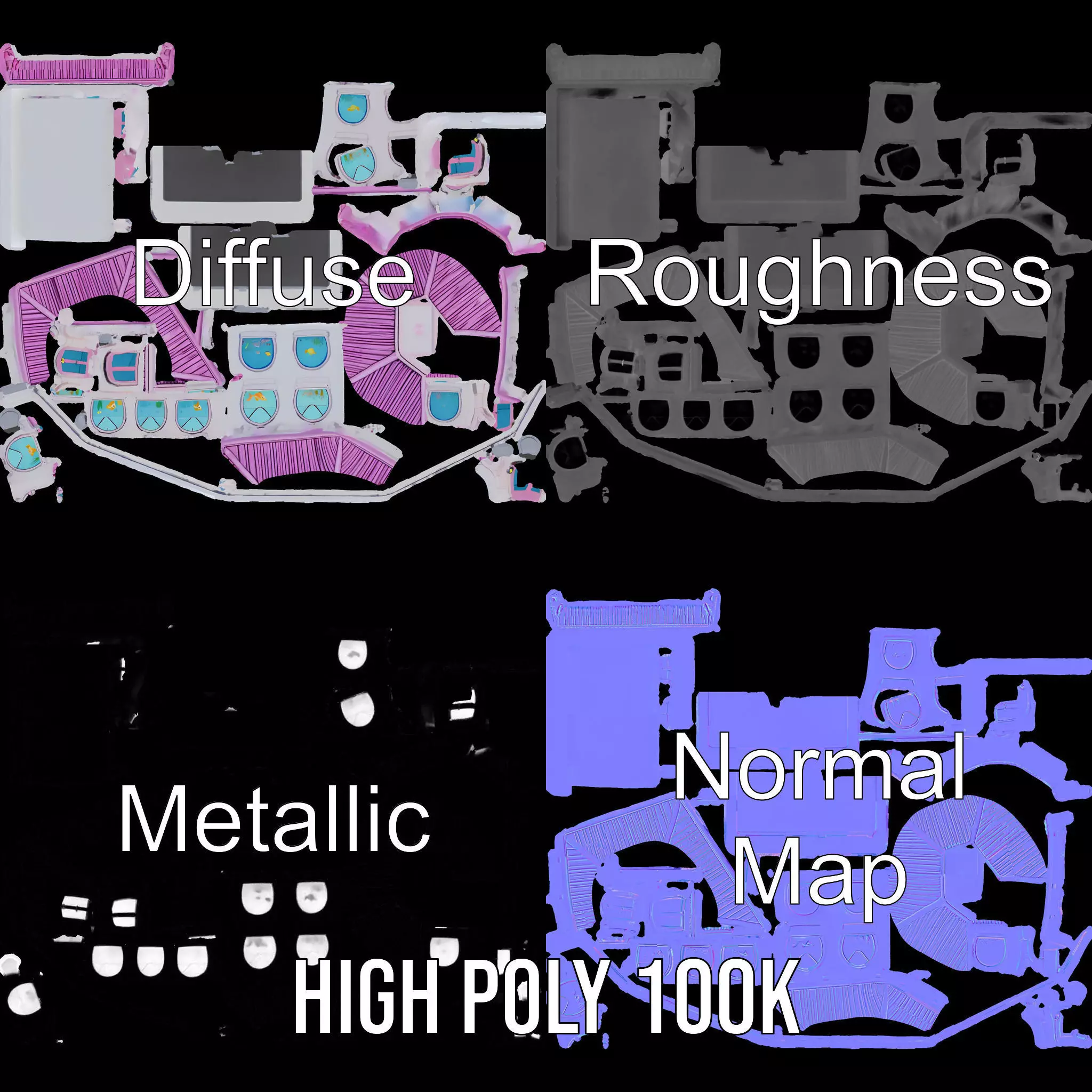 Whimsical Aquarium Building model pack Low-poly 3D model_4