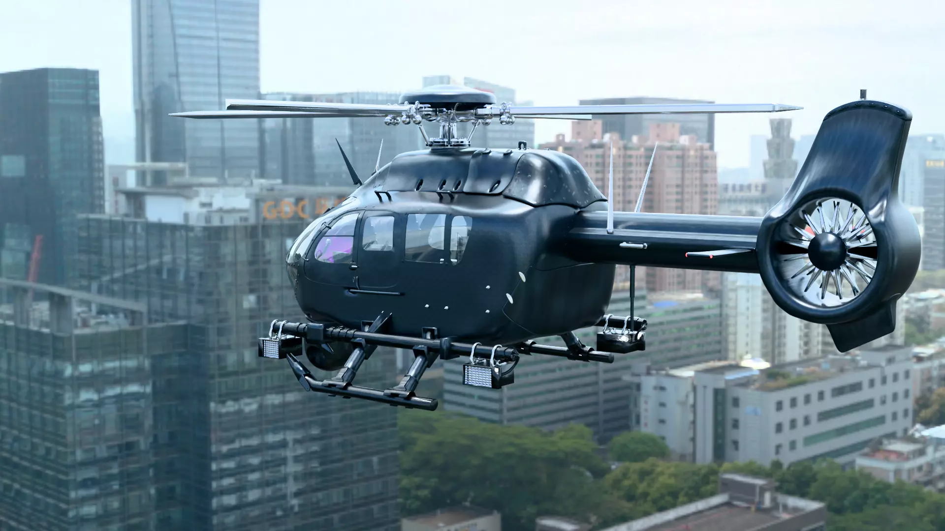 HELICOPTER Low-poly 3D model_0