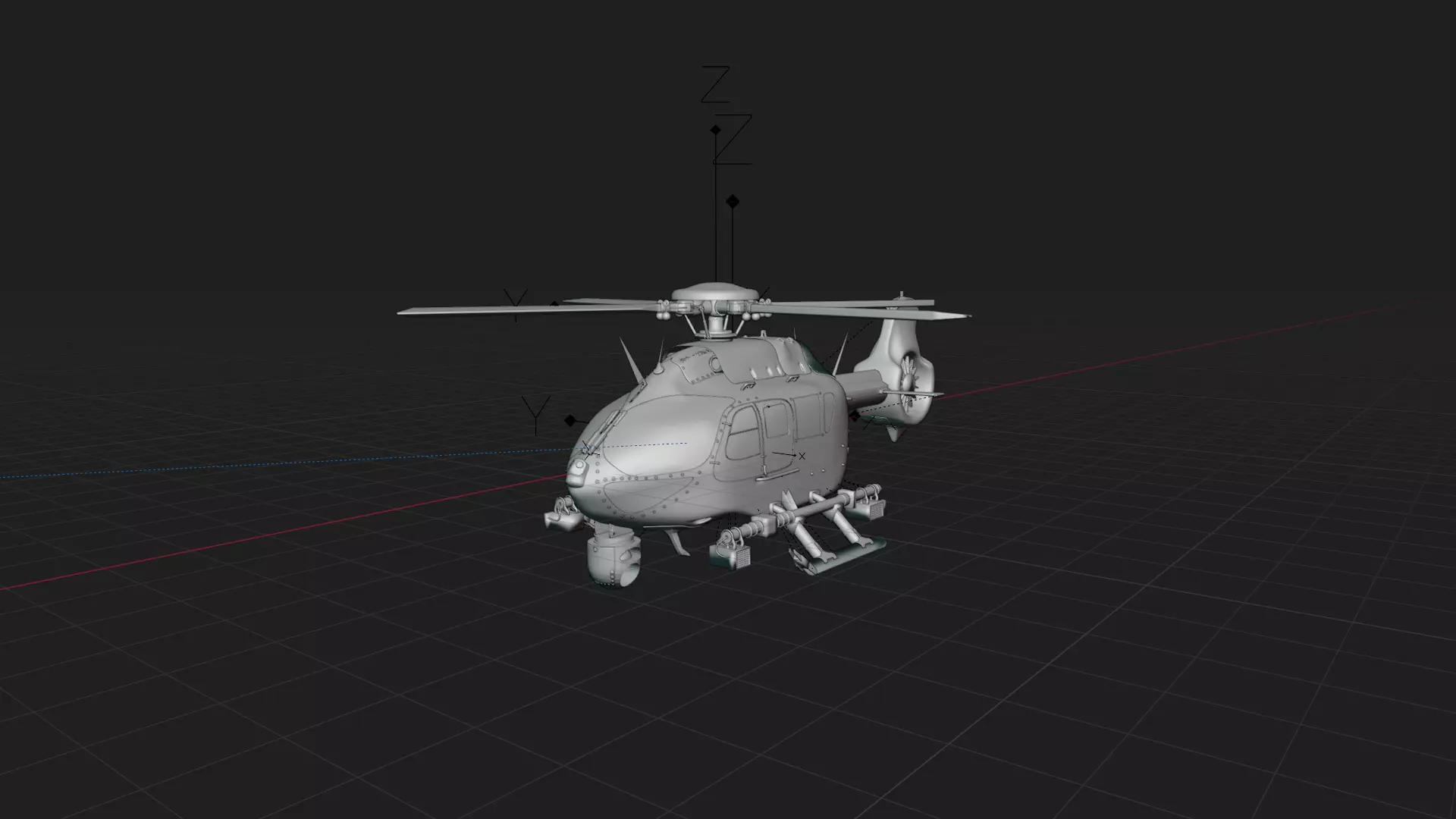 HELICOPTER Low-poly 3D model_2