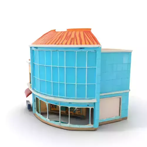Modern Blue Storefront model pack Low-poly 3D model