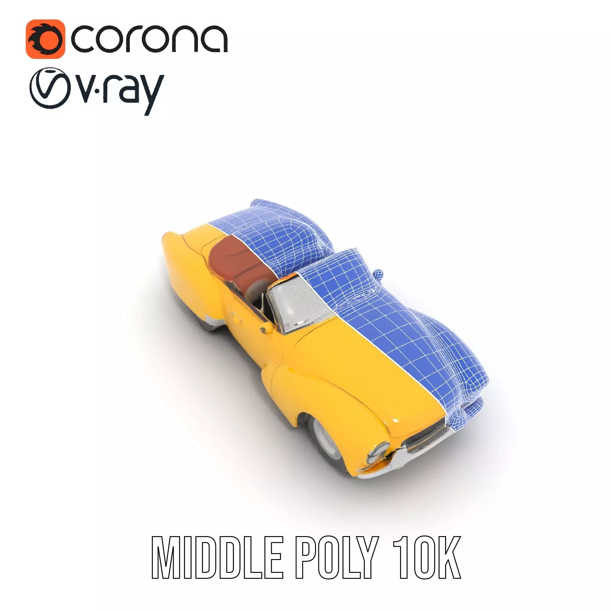 Sunny Convertible Classic model pack Low-poly 3D model_27