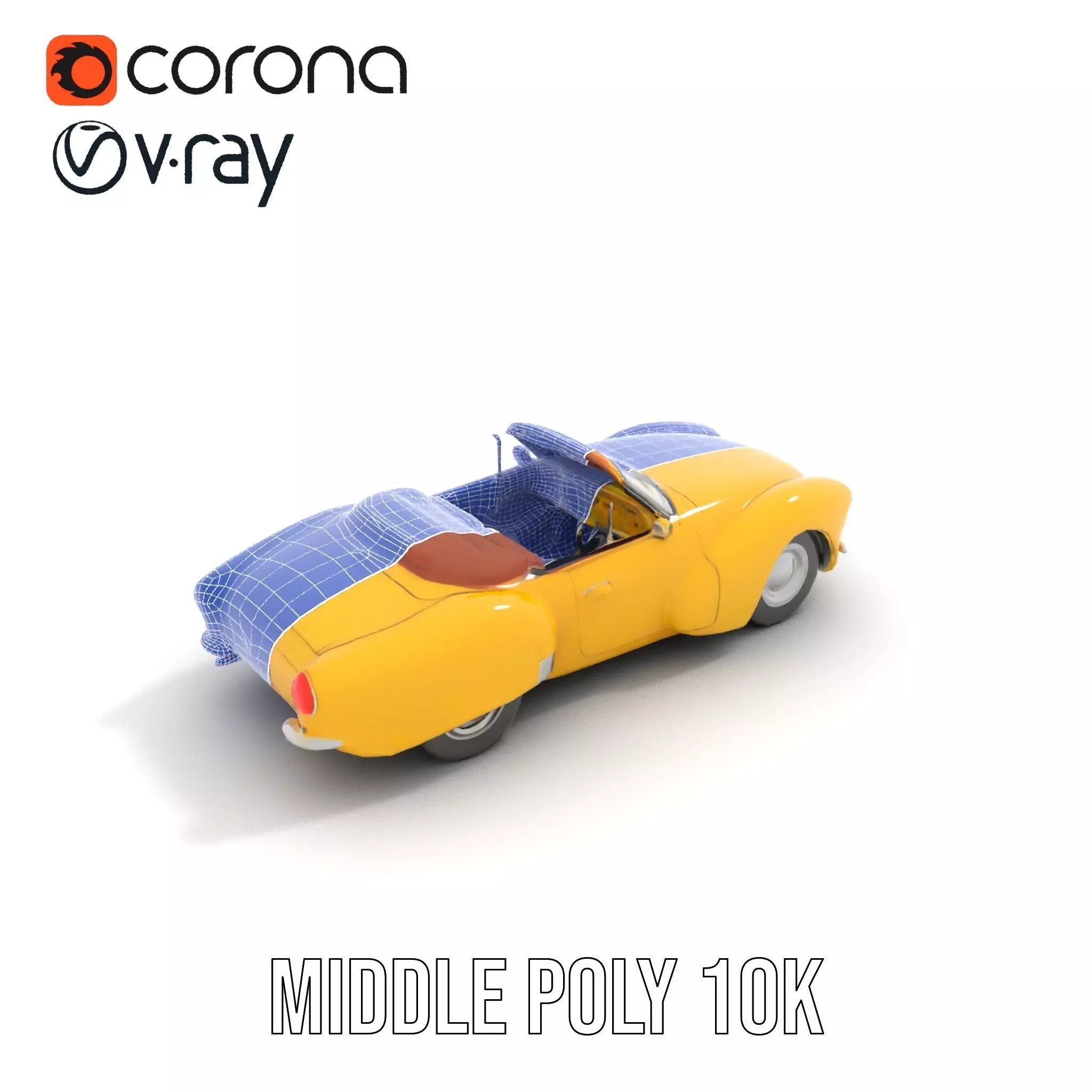 Sunny Convertible Classic model pack Low-poly 3D model_17