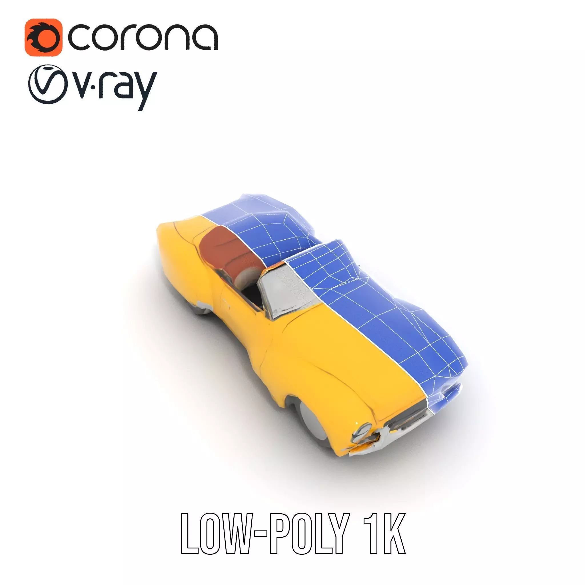 Sunny Convertible Classic model pack Low-poly 3D model_21